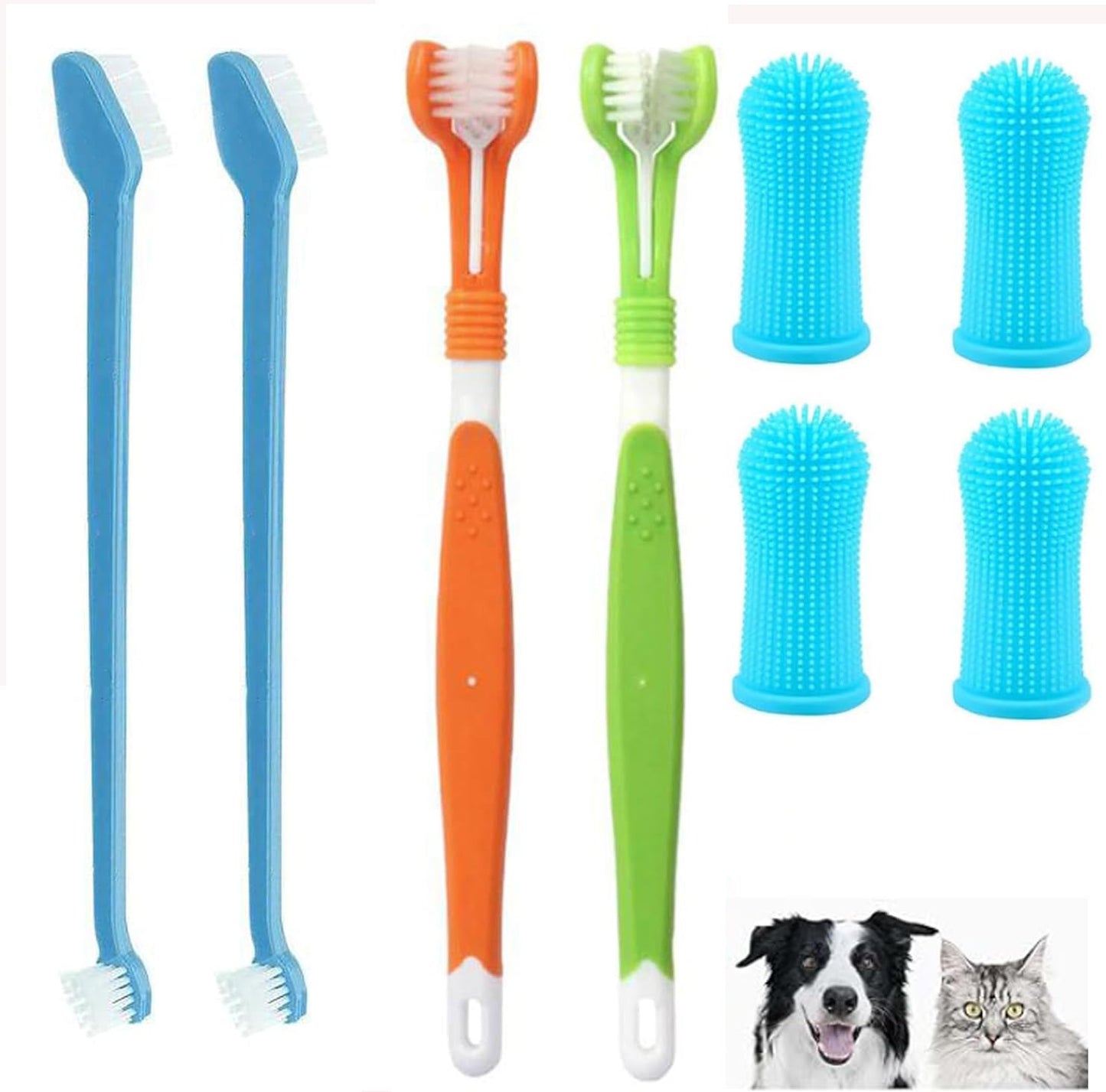 Cepillos Dentales Walquicks Blanco para Perro y Gato con Eliminación de Placa y Sarro