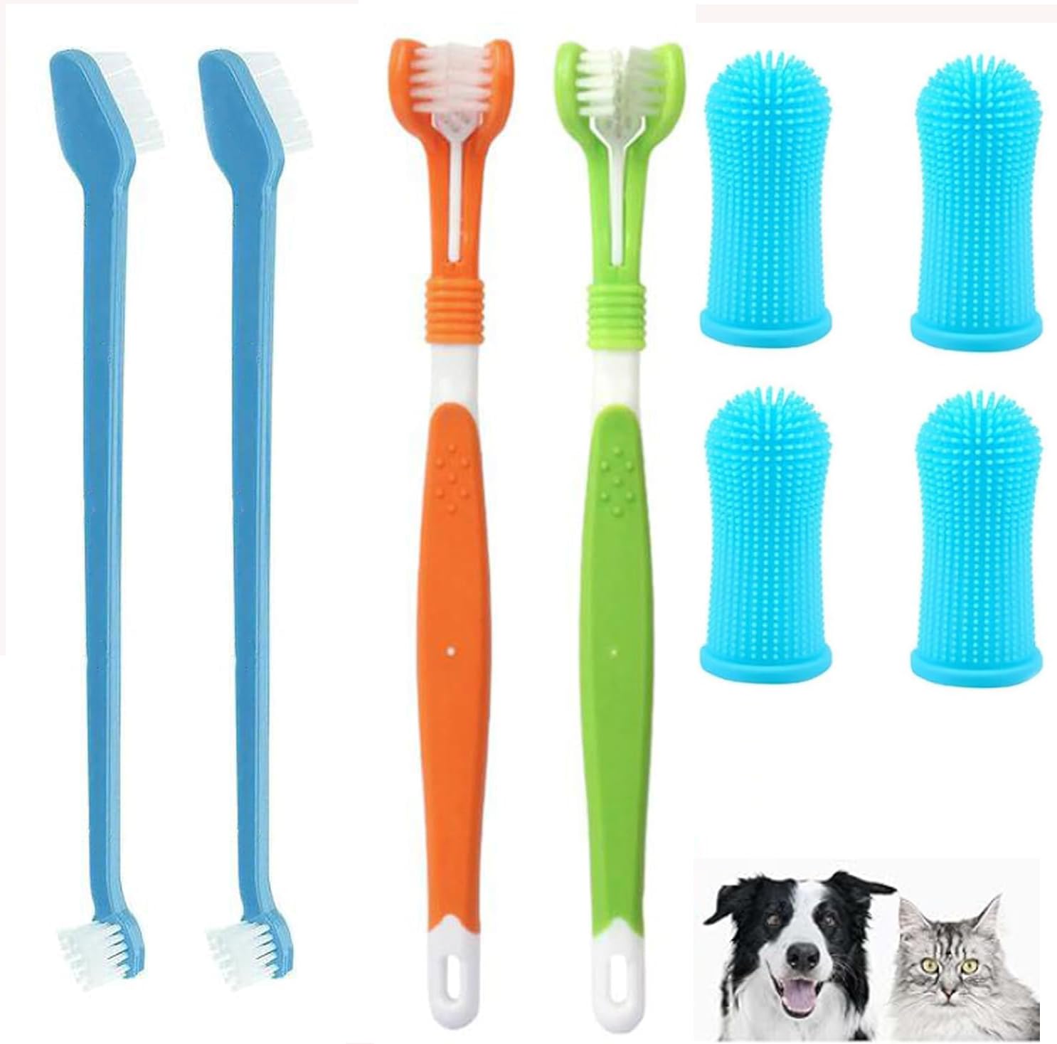 Cepillos Dentales Walquicks Blanco para Perro y Gato con Eliminación de Placa y Sarro