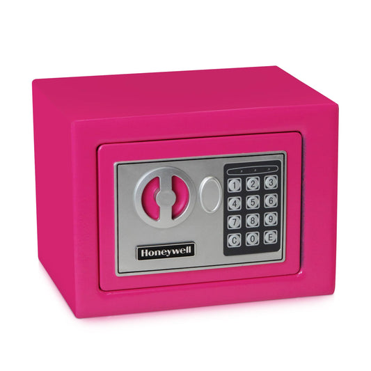 Honeywell - Caja de Seguridad de Acero de 0,17 pies cúbicos, 0.17 Cubic Feet, Rosado