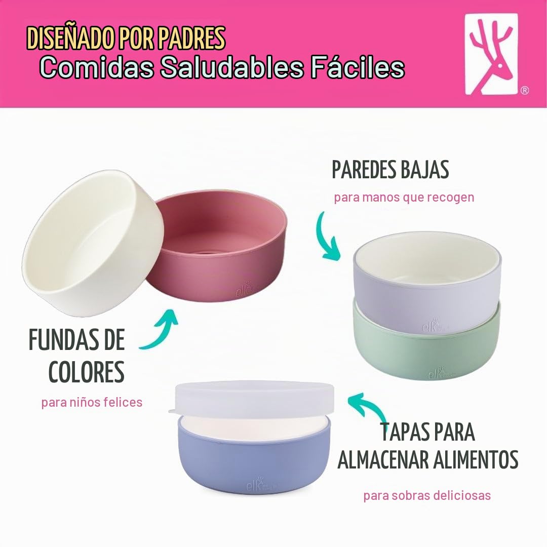 Elk and Friends - Cuencos de porcelana para niños y niños pequeños con
