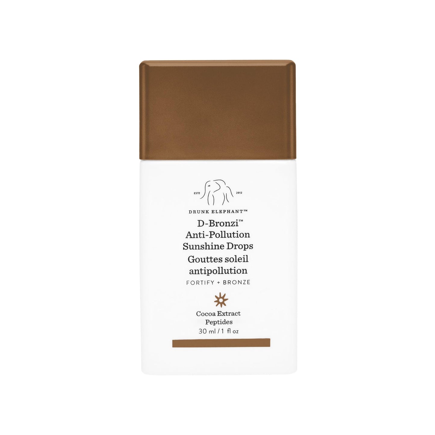 Drunk Elephant D-Bronzi Antipollution Sunshine Serum. Replenishing Face and Body Bronzing Serum for Fine Lines and Wrinkles (1 fl oz / 30 ml).