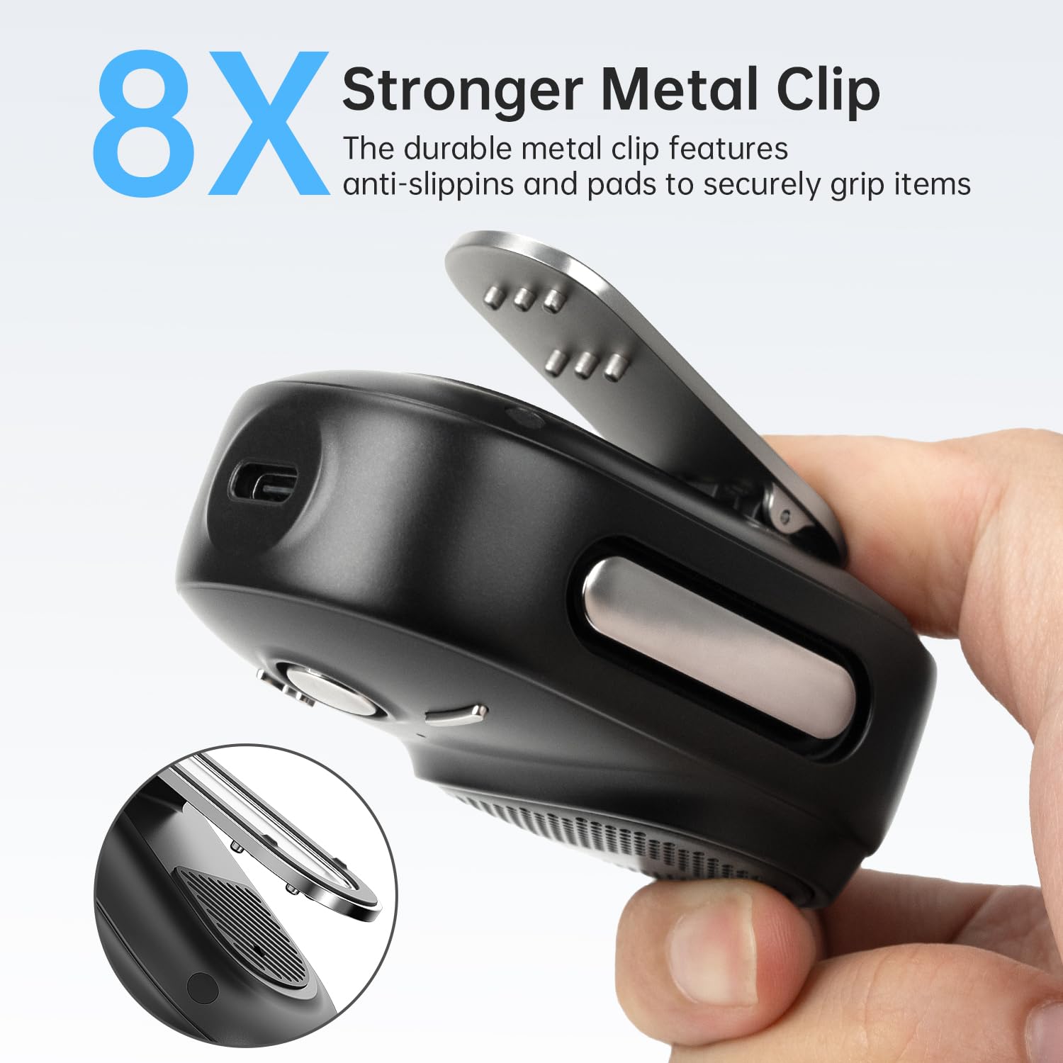 Divoom Itour-S Mini Altavoz Bluetooth portátil con micrófono, Altavoz portátil con Clip, Audio Grande y Graves impactantes, IP67 Impermeable, Tiempo de reproducción de 10 Horas, para el Lugar de