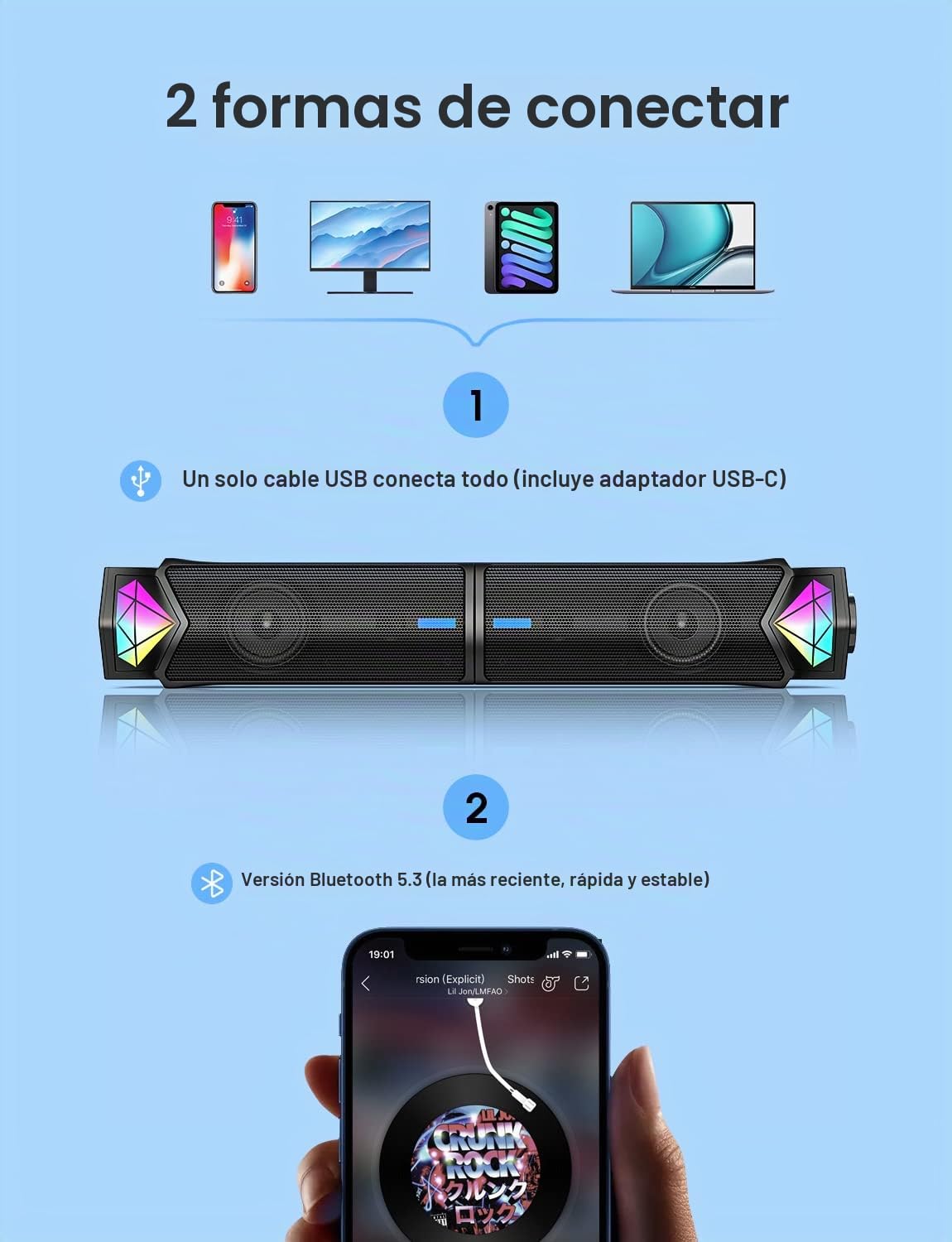 Barra de Audio Onikuma L1 USN Negro