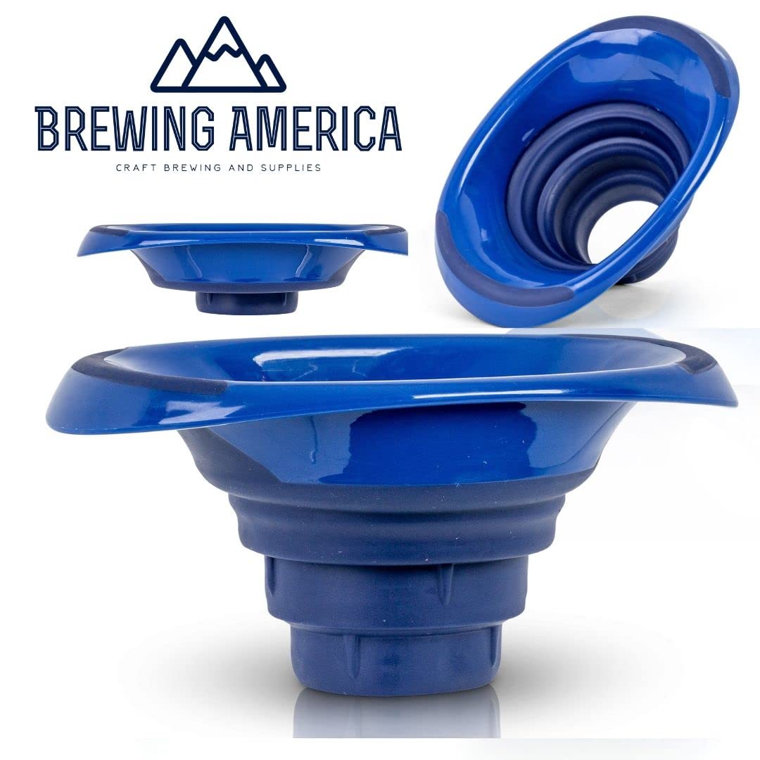 Embudo Plegable de Silicona Azul para Conservas de Boca Ancha y Tarros Regulares