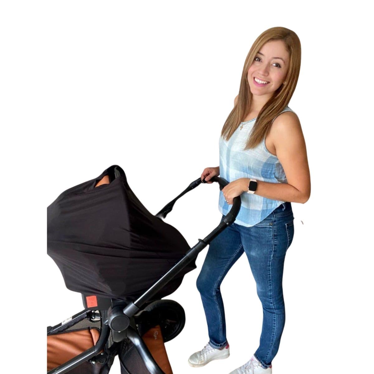 Mae Baby Manta de Lactancia para Amamantar Multiusos 4 en 1 | Transpirable, No se Transparenta, Tela Premium | Color Negro Liso