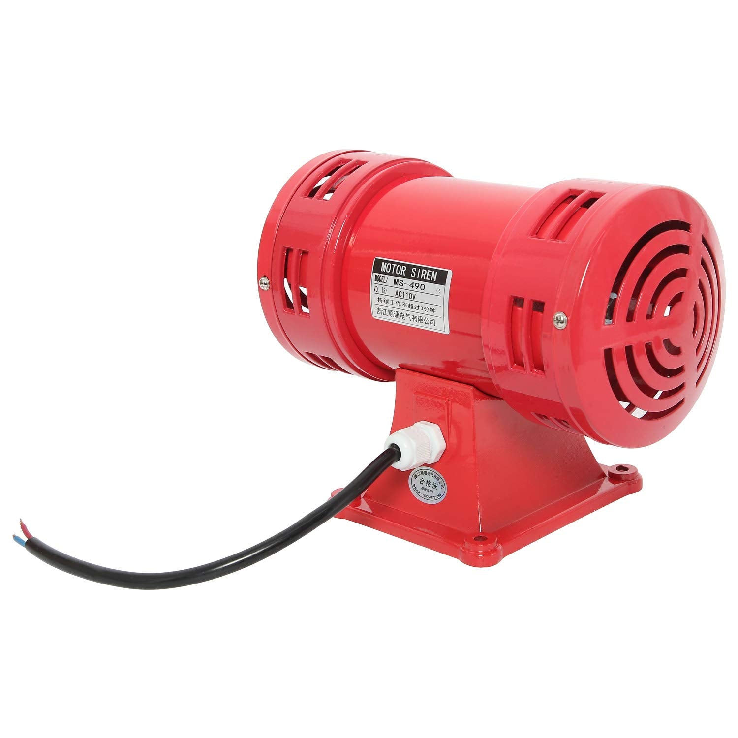 Sirena de Alarma YaeCCC 110V 150db Súper Fuerte en Rojo para el Hogar