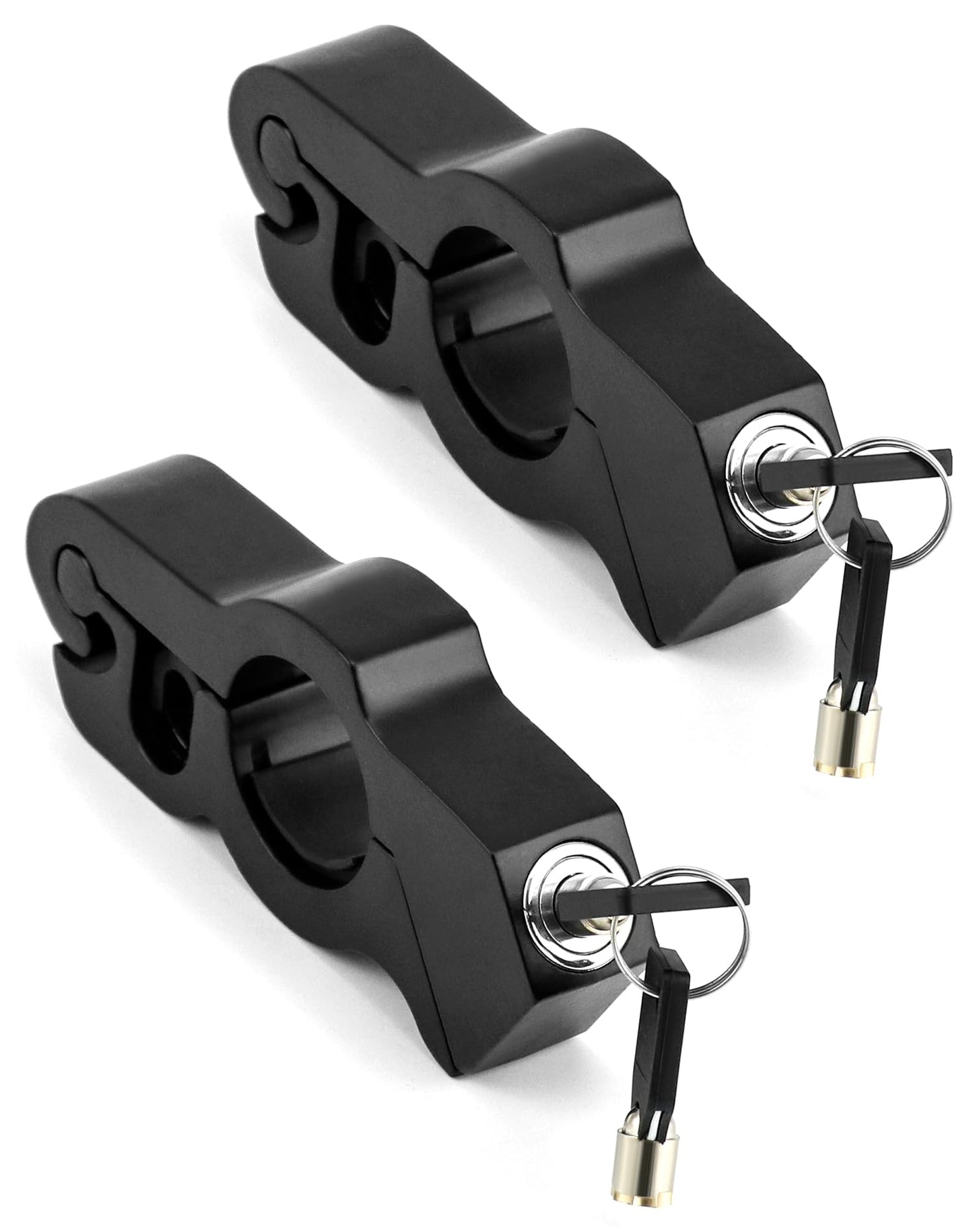 QWORK - Juego de 2 candados para motocicleta, antirrobo, ajustable, para manubrio de bicicleta, un agarre, acelerador, freno, manubrio para asegurar una bicicleta, scooter, ciclomotor o ATV, color negro