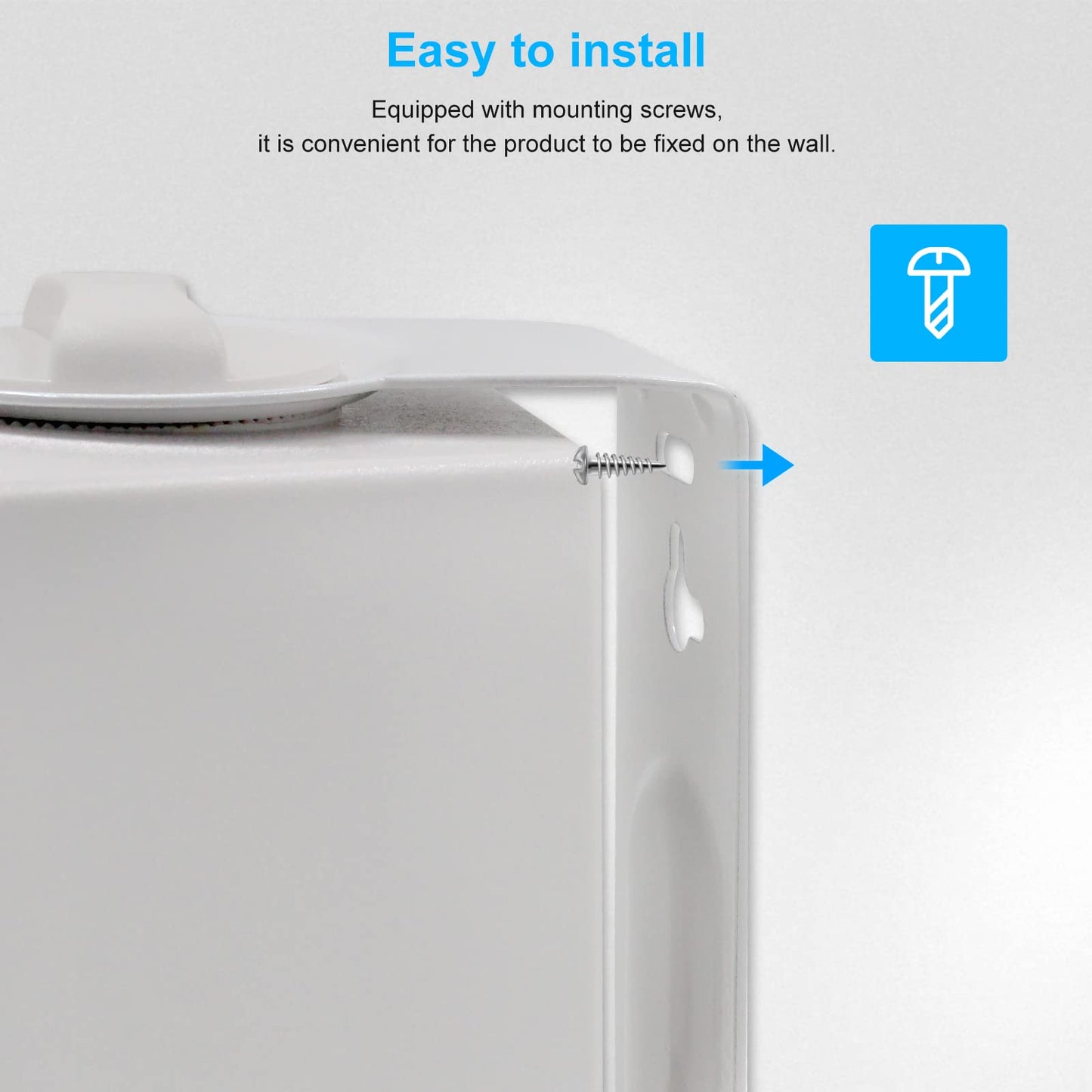 Herdio Altavoces 4 Pulgadas para Interiores y Exteriores, Resistentes al Agua, para terraza, Montaje en Pared, Altavoces, Blanco