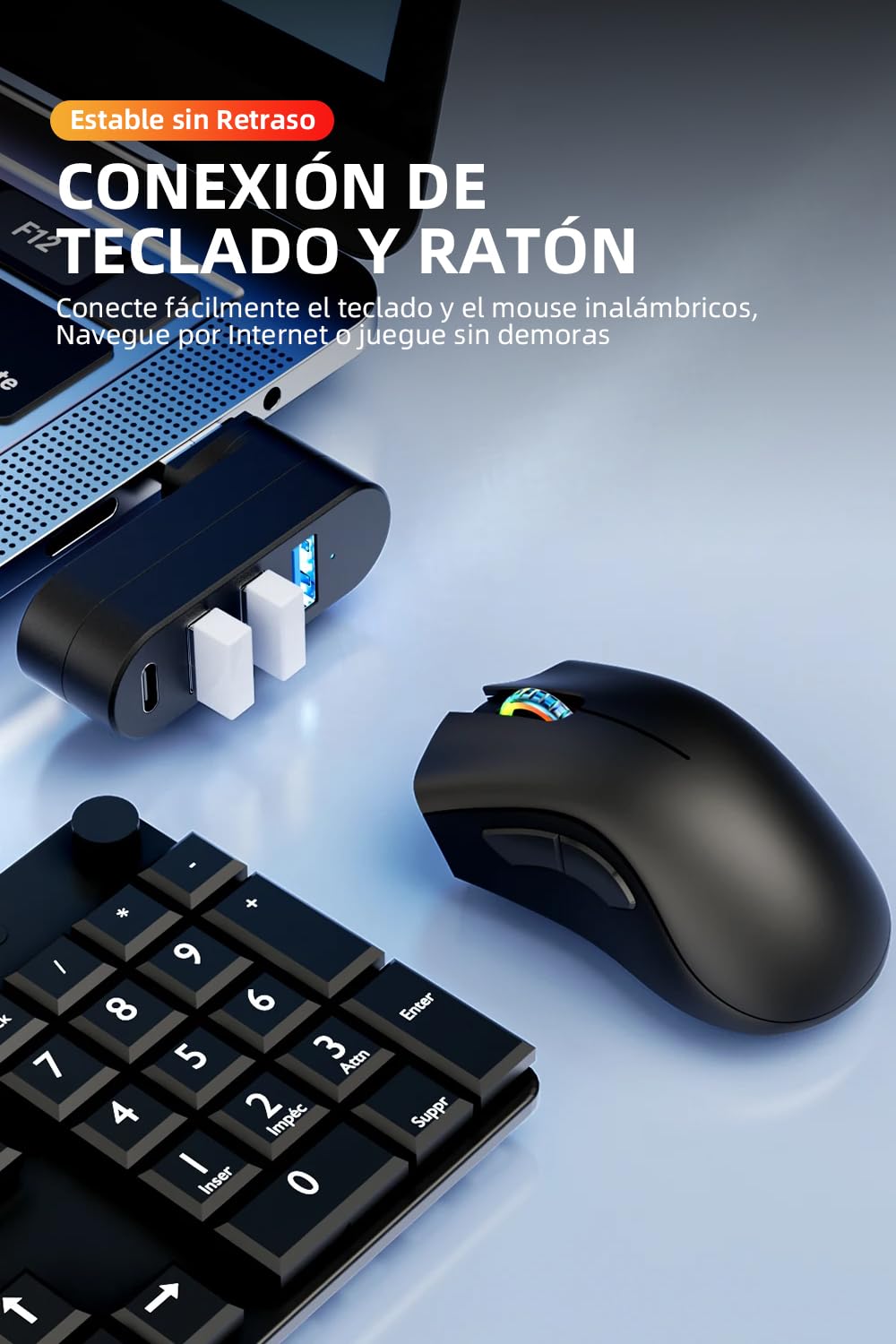 Hub USB 3.0, 4 en 1 Adaptador de USB 3.0 1 Puertos 5Gbps y USB 2.0 2 Puertos y USB C 1 Puertos, Compatible con PC, Laptop, PS4, PS5, Xbox, Disco U, Impresora, Memoria USB, Ratón, Teclado y Más