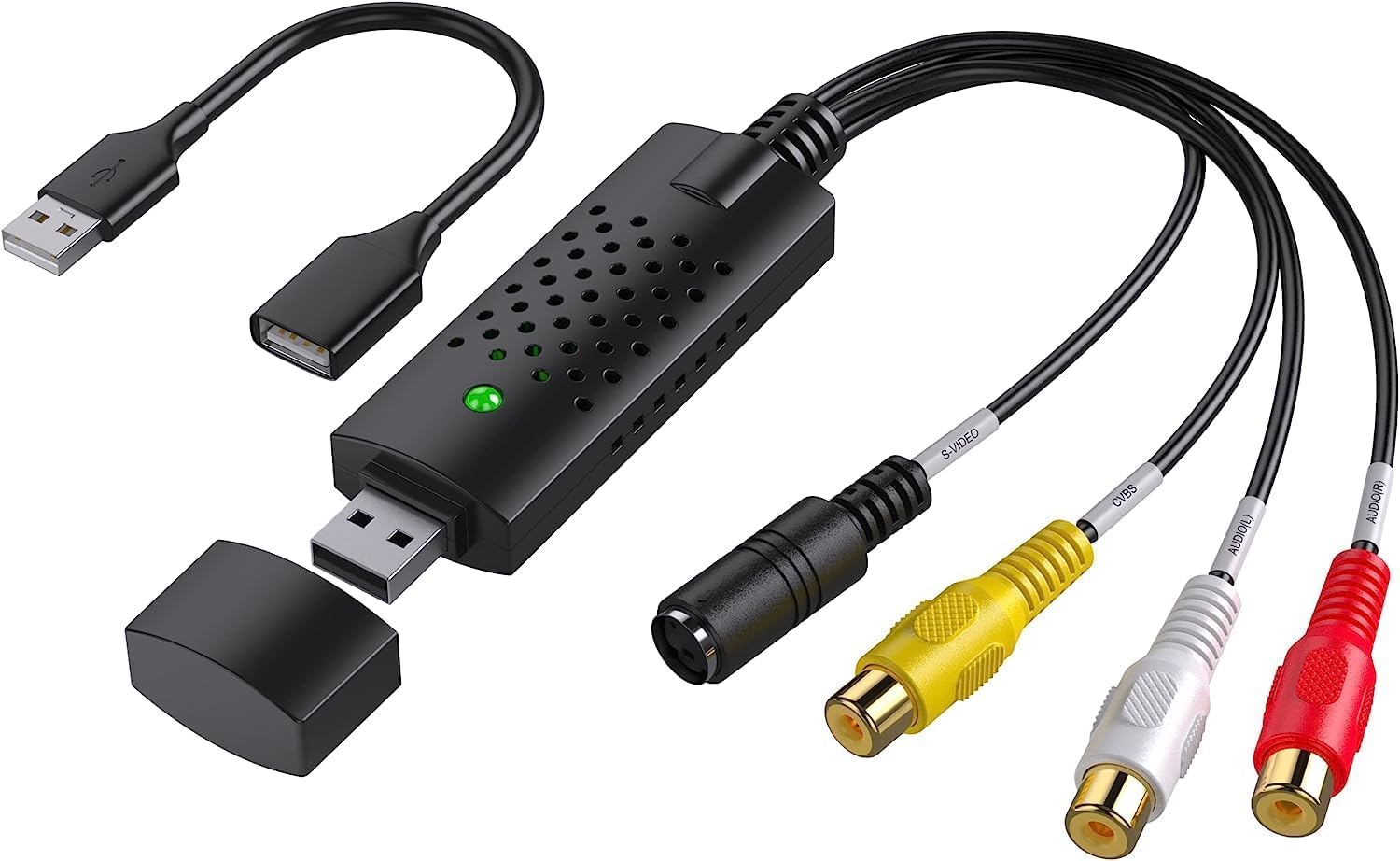 USB Video Capture,Video Capture Card,RCA to USB Video Converter,VHS Mini DV VCR Hi8 DVD to Digital Converter for PC TV, Mac Windows Vista Compatible
