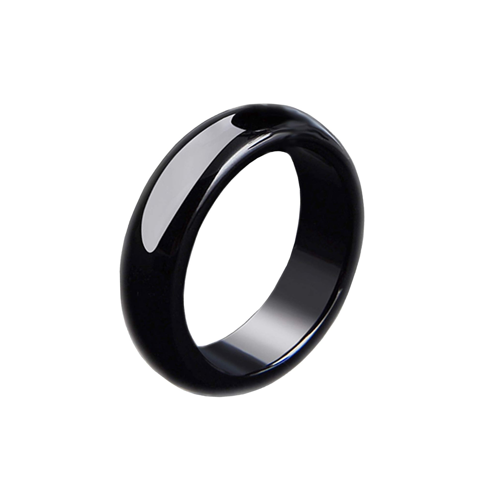 Loveso - Anillo de hematita para mujeres y hombres, unisex, anillo de piedra de hematita negra, equilibrio de ansiedad, chakra de raíz, regalo ideal para la familia y tu mejor amigo, talla 5-12, 10,