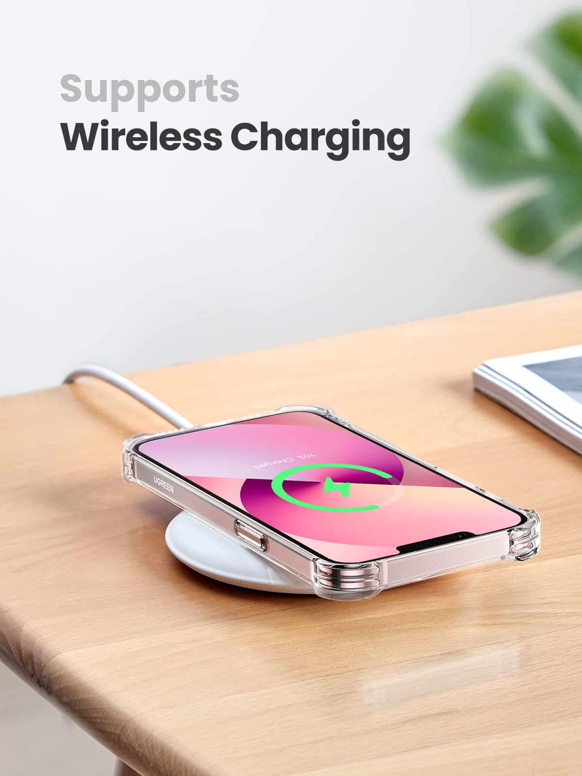 Funda iPhone 13 UGREEN Transparente Protección Choque Cojín de Esquina