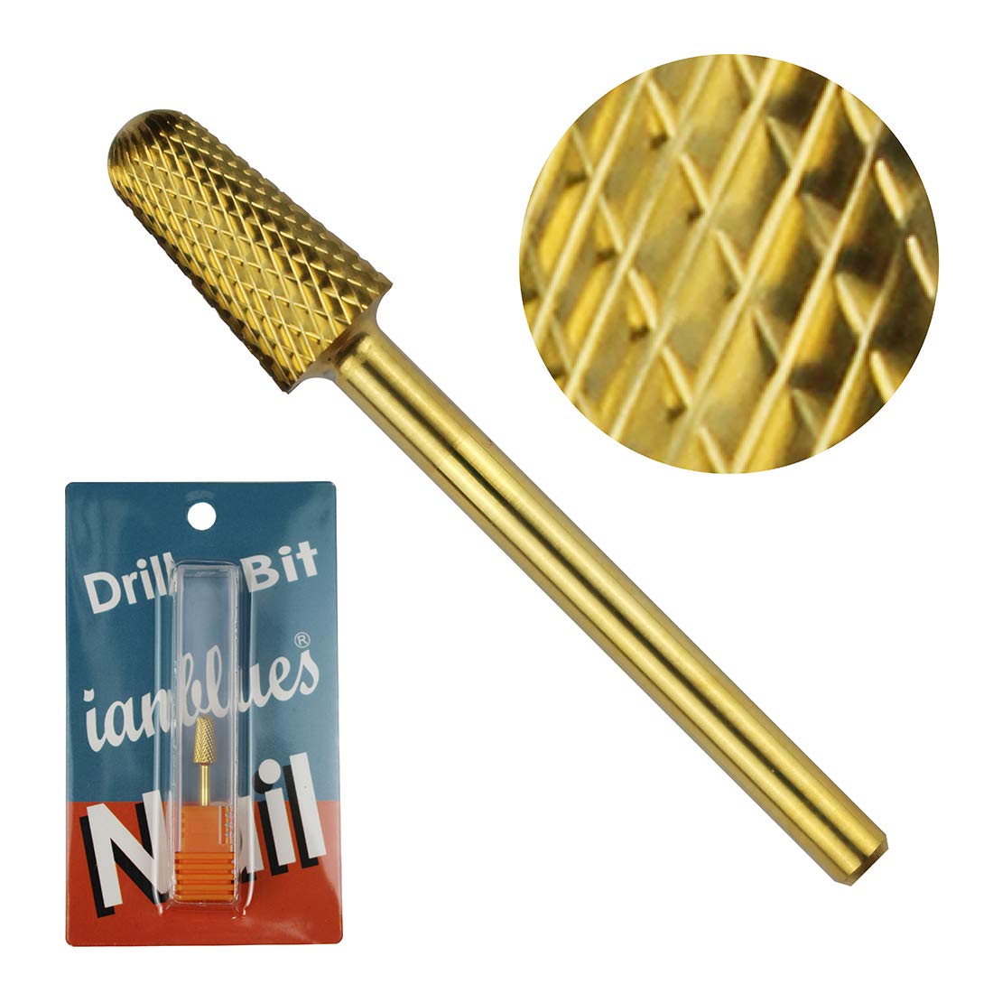 Broche de Seguridad Taladro de Uñas Oro Fino para Máquina de Manicura Eléctrica