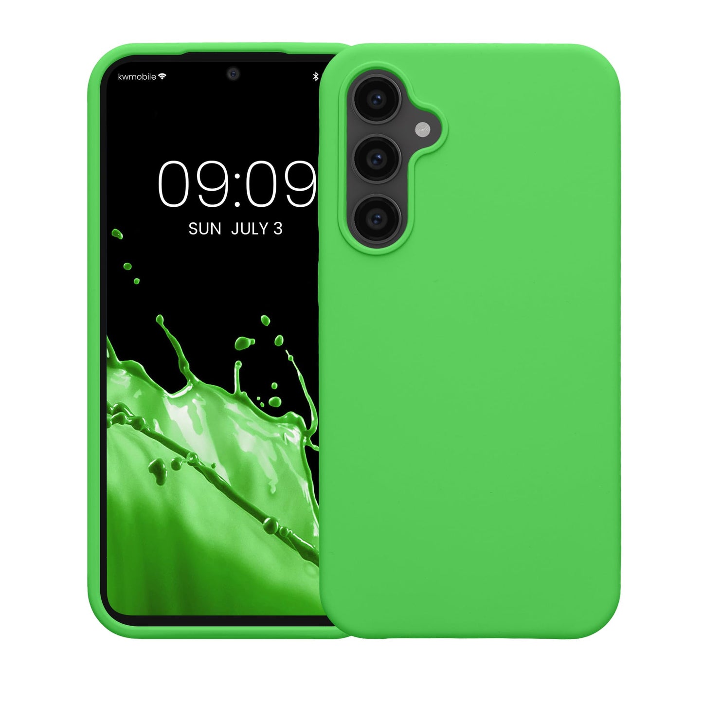 kwmobile Carcasa Compatible con Samsung Galaxy S23 FE Funda - Case TPU y Silicona antigolpes - Apto Carga inalámbrica - Verde Lima