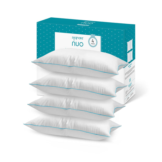 Almohada King Size Sognare Nuo Relleno Semi Firme con Microfibras de Gel, Lavable Hipoalergénica Pack 4