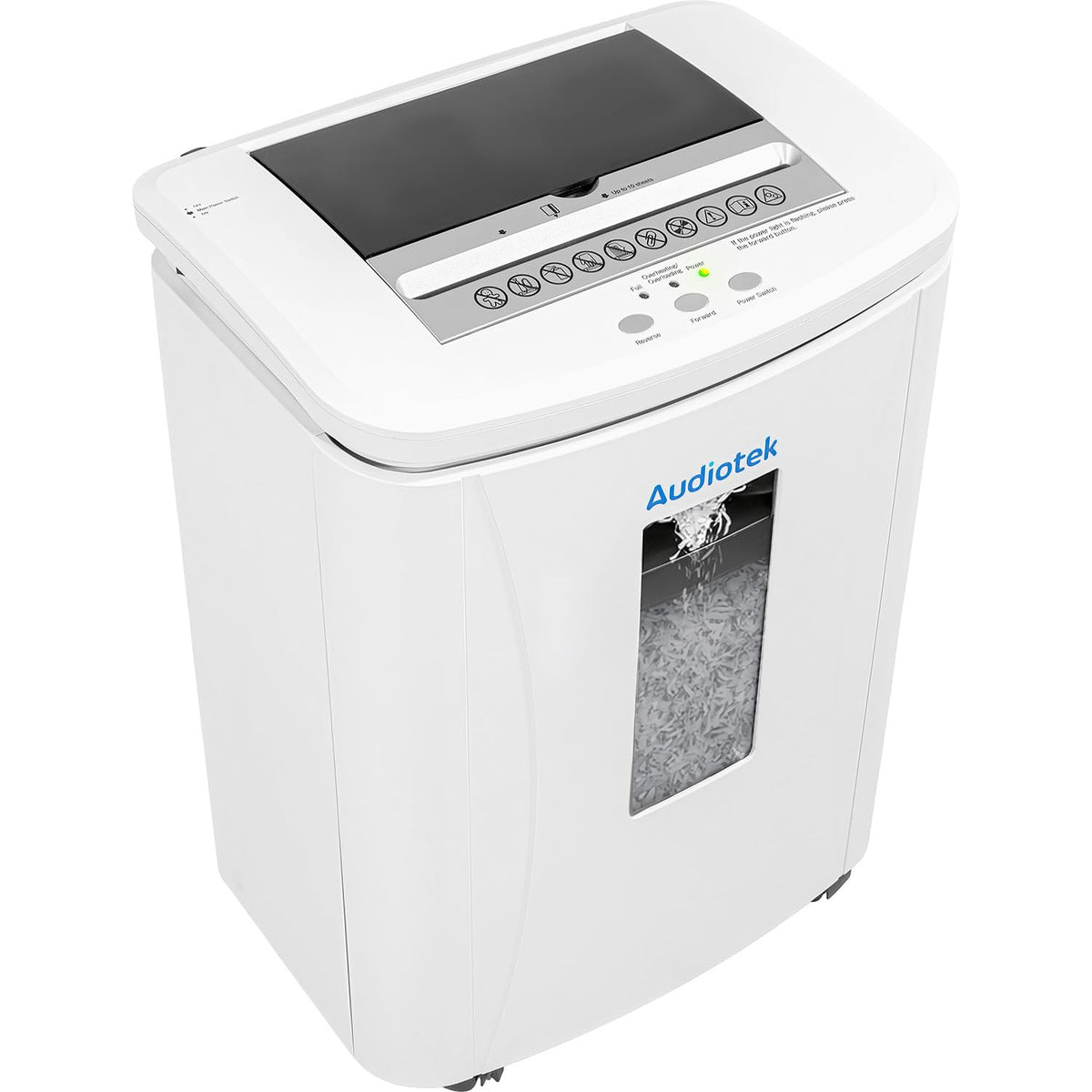 Trituradora de Papel AUDIOTEK Negro Corte Cruzado P4 150 Hojas con Alta Seguridad para Oficina y Hogar