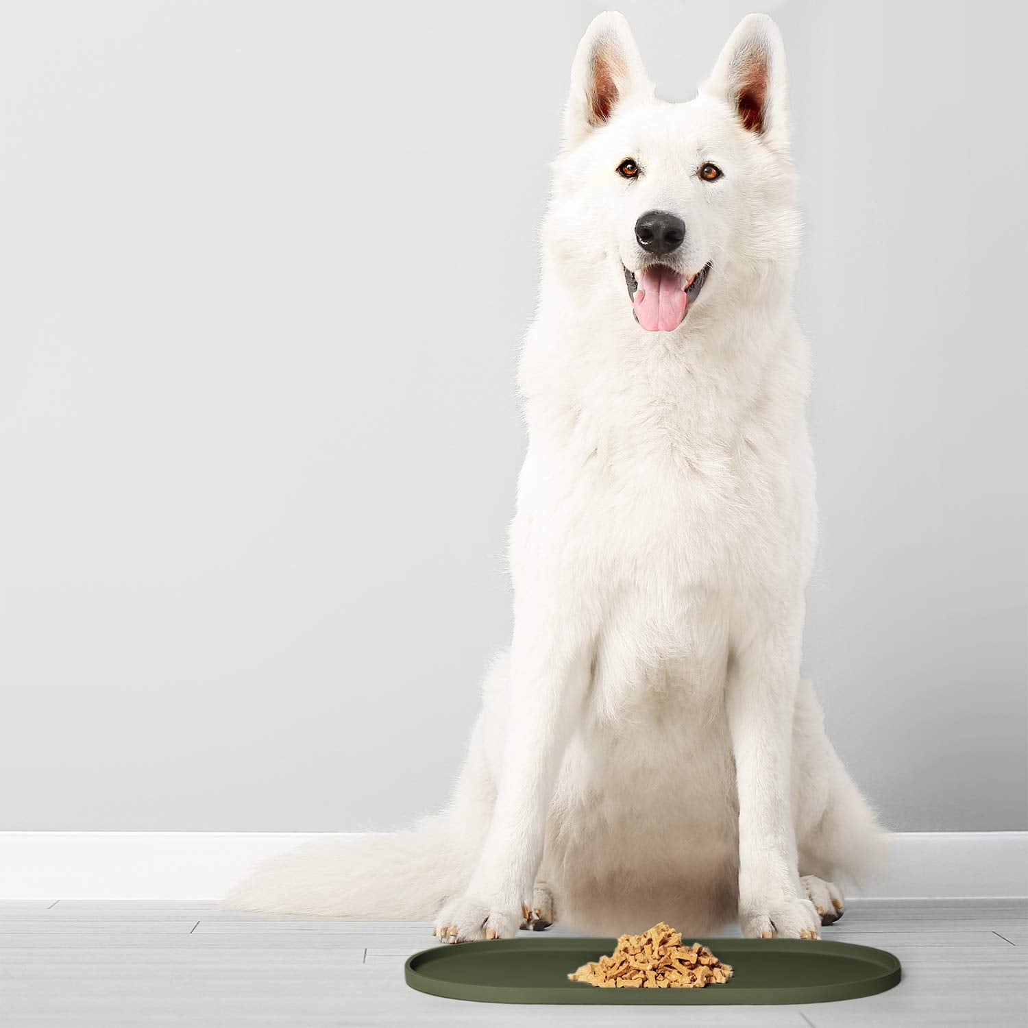 Alfombrilla para Comida DogBuddy Verde Caqui Antideslizante Impermeable para Perro Pequeño