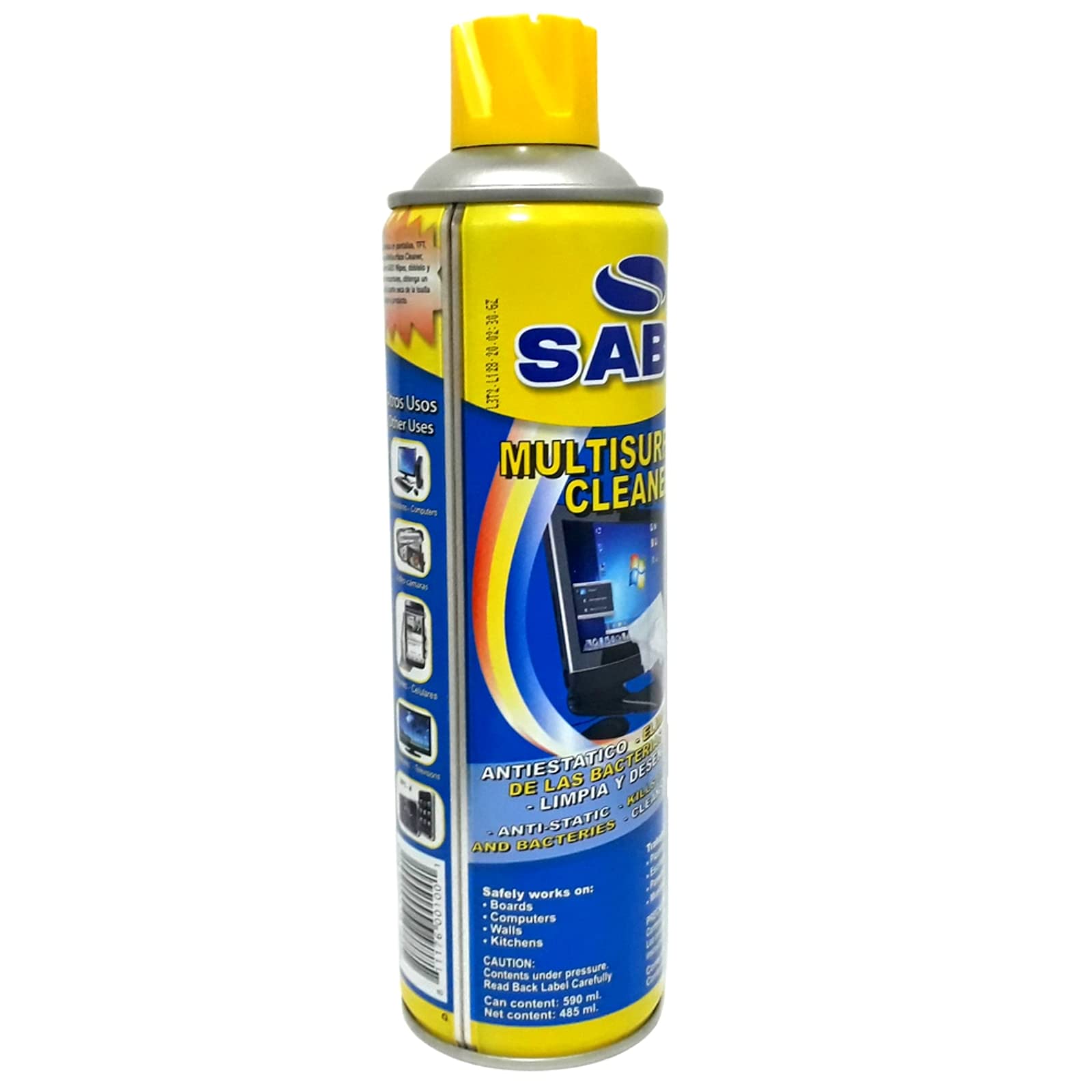 Espuma Limpiadora Antibacterial SABO para Electrónicos y Superficies 590 Ml