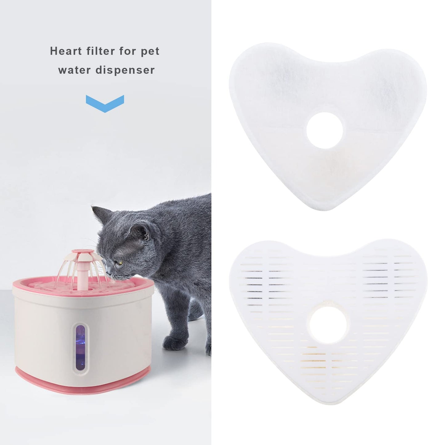 Filtros de Fuente de Agua para Mascotas Compatibles con Fuentes en Forma de Corazón de Flores
