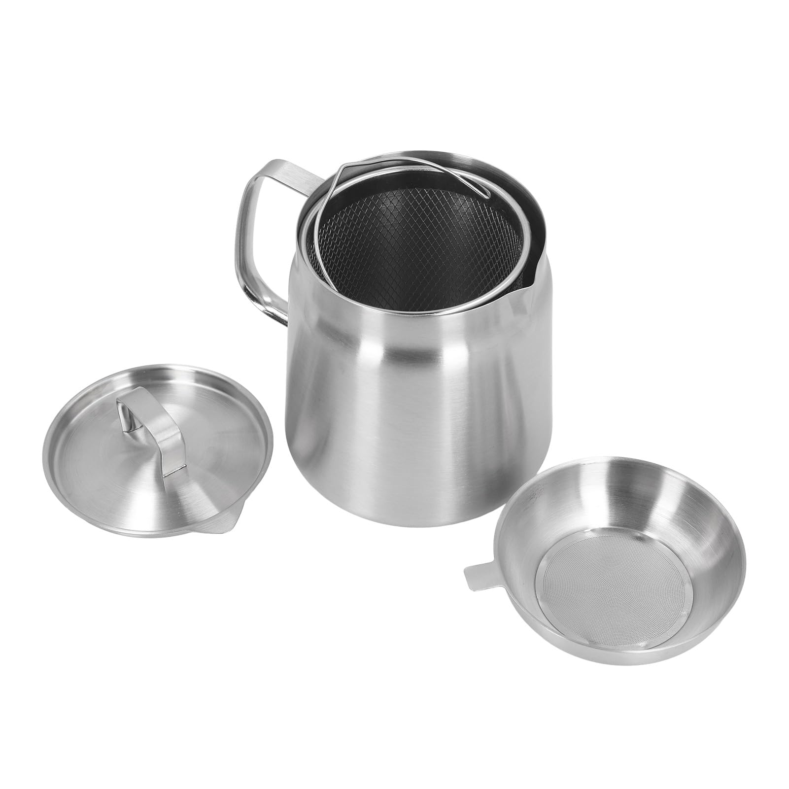 Olla Coladora de Aceite con Cesta y Tapa de Acero Inoxidable 304 2L para Cocina