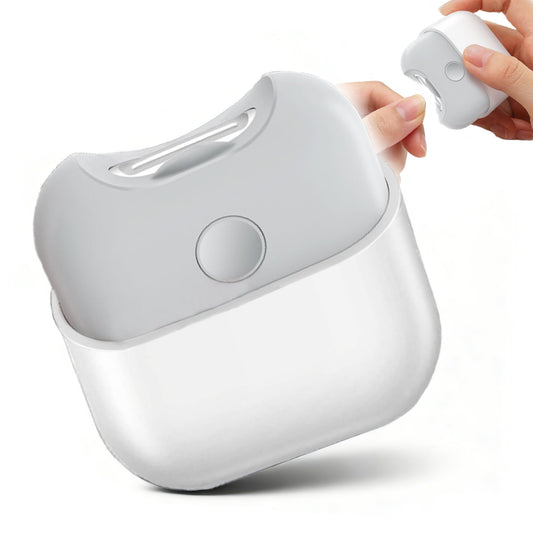 Mini cortaúñas eléctrico, recortadora automática de uñas con luz LED y almacenamiento de restos de uñas, recortadora de uñas recargable para bebés y personas mayores (blanco)