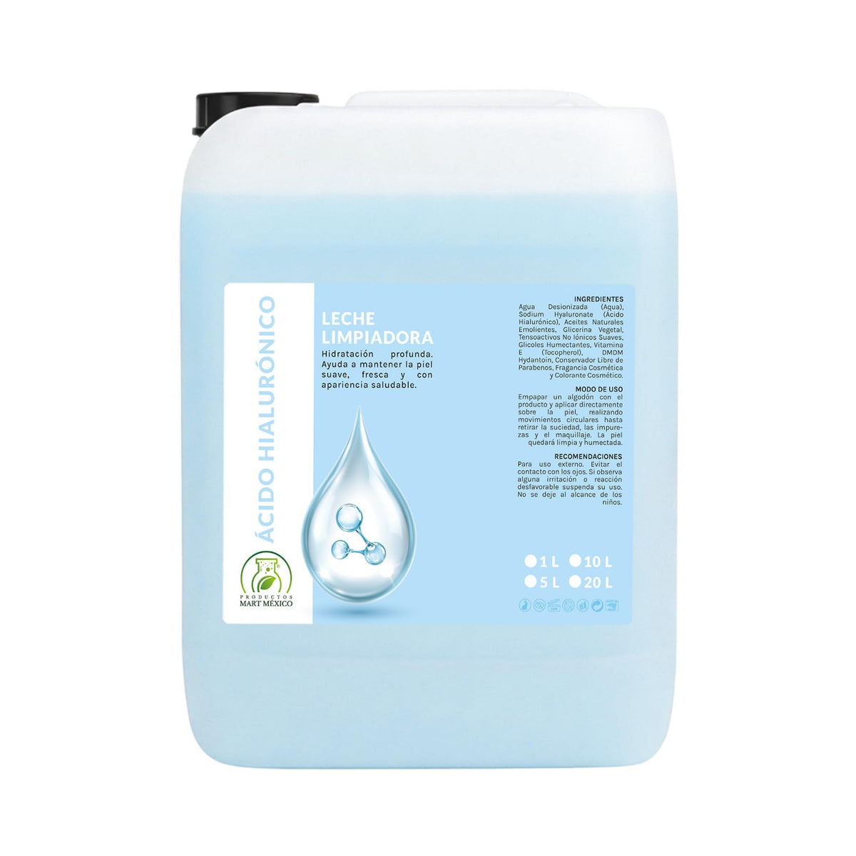 Leche Desmaquillante Ácido Hialurónico 5 Litros Productos Mart Mexico