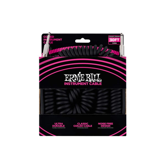 Ernie Ball - Cable para instrumentos, recto/recto, 9,1 m, color negro