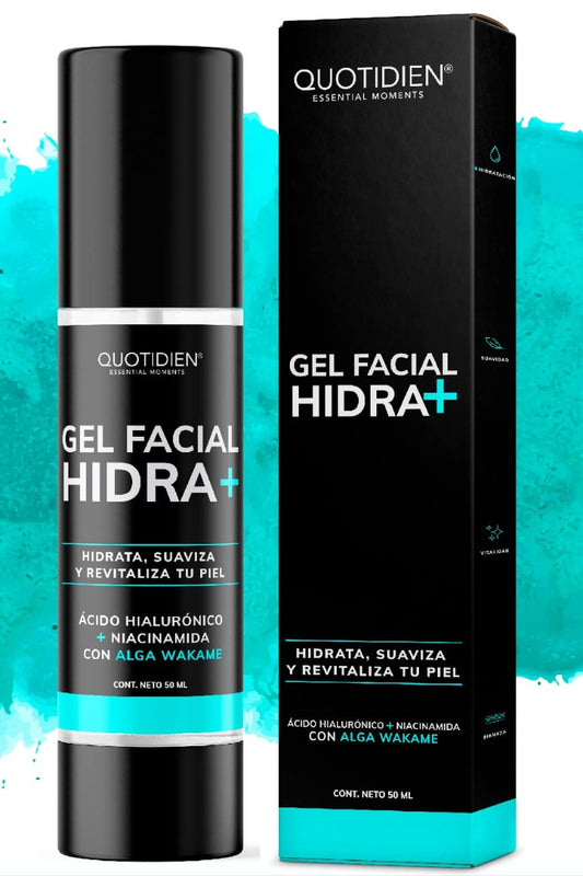 Gel Hidratante Facial con Ácido Hialurónico + Niacinamida + Alga Wakame | 97% Ingredientes Naturales | Hidratación Extrema | Suavidad | Aumenta la Luminosidad Natural de tu Piel | Oil-Free | Ideal Para Todo Tipo de Piel | Crema Hidratante facial de rápida