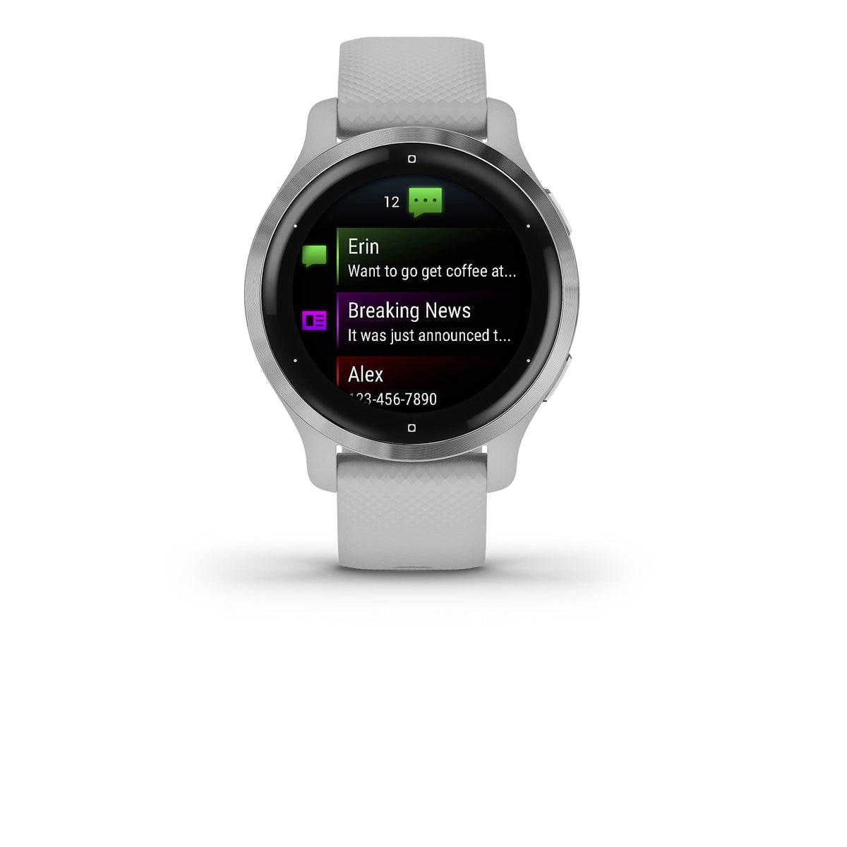 Reloj Inteligente GPS Garmin Venu 2S Plateado con Funda Gris Claro y Banda de Silicona