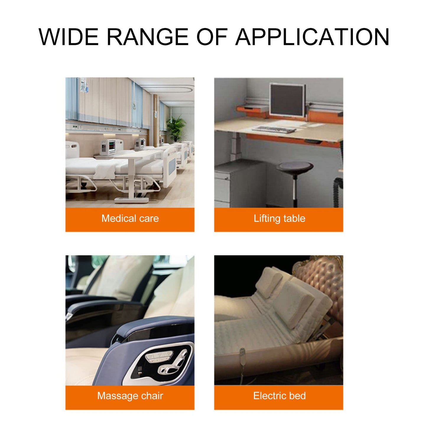 Mini Actuador Lineal Eléctrico Protección Completa 15 Mm Carrera 12 V con Soporte para Tratamiento Médico