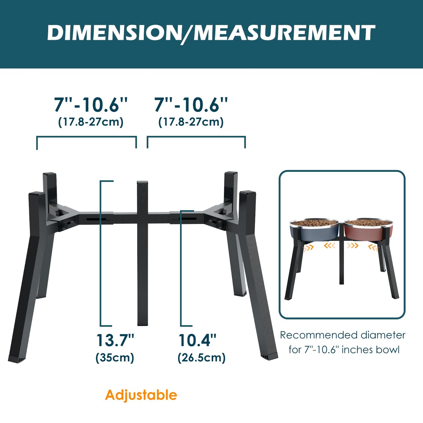 Soporte Ajustable SHAINFUN 2 en 1 para Cuencos Anchos con Soporte Elevado para Perros Grandes y Extra Grandes