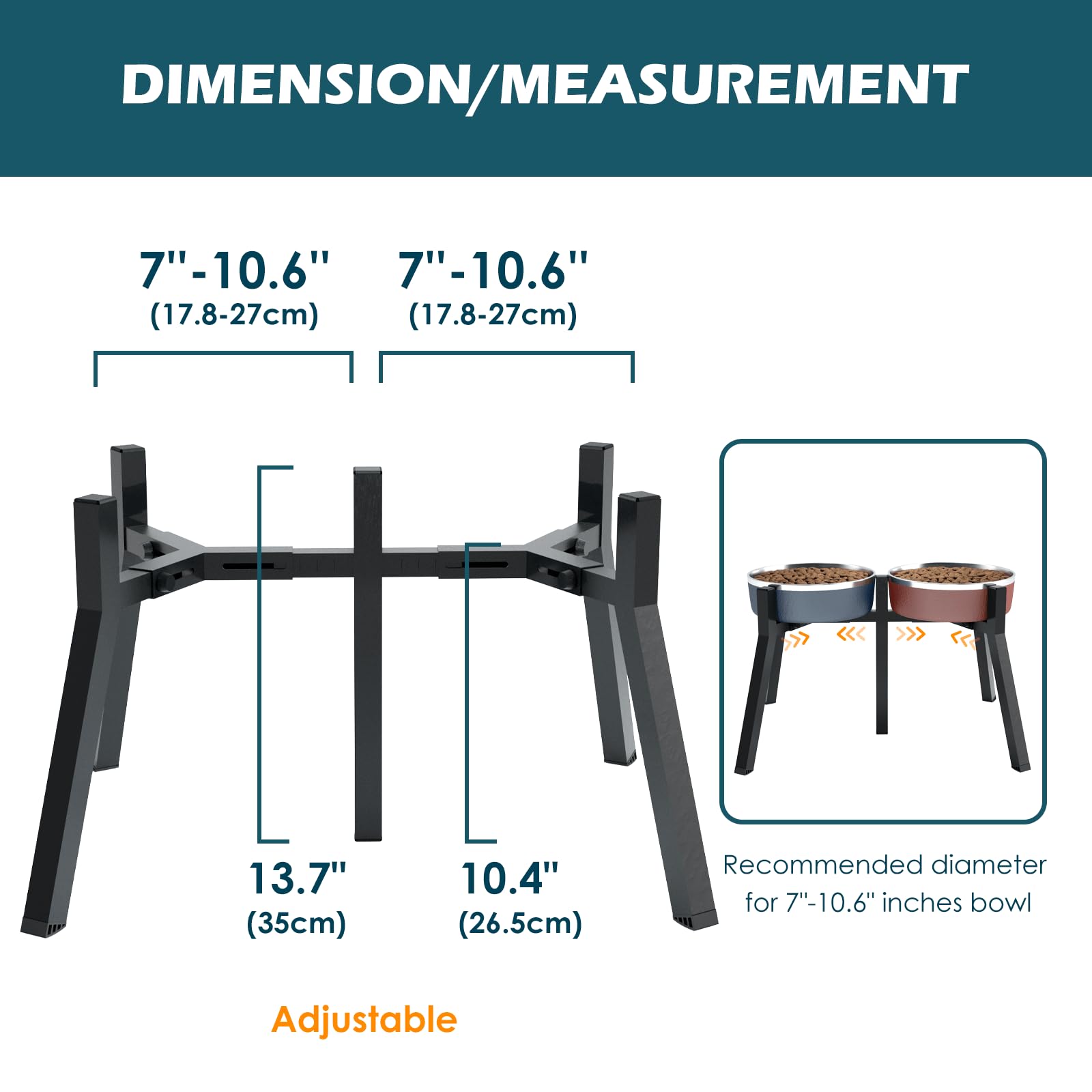 Soporte Ajustable SHAINFUN 2 en 1 para Cuencos Anchos con Soporte Elevado para Perros Grandes y Extra Grandes