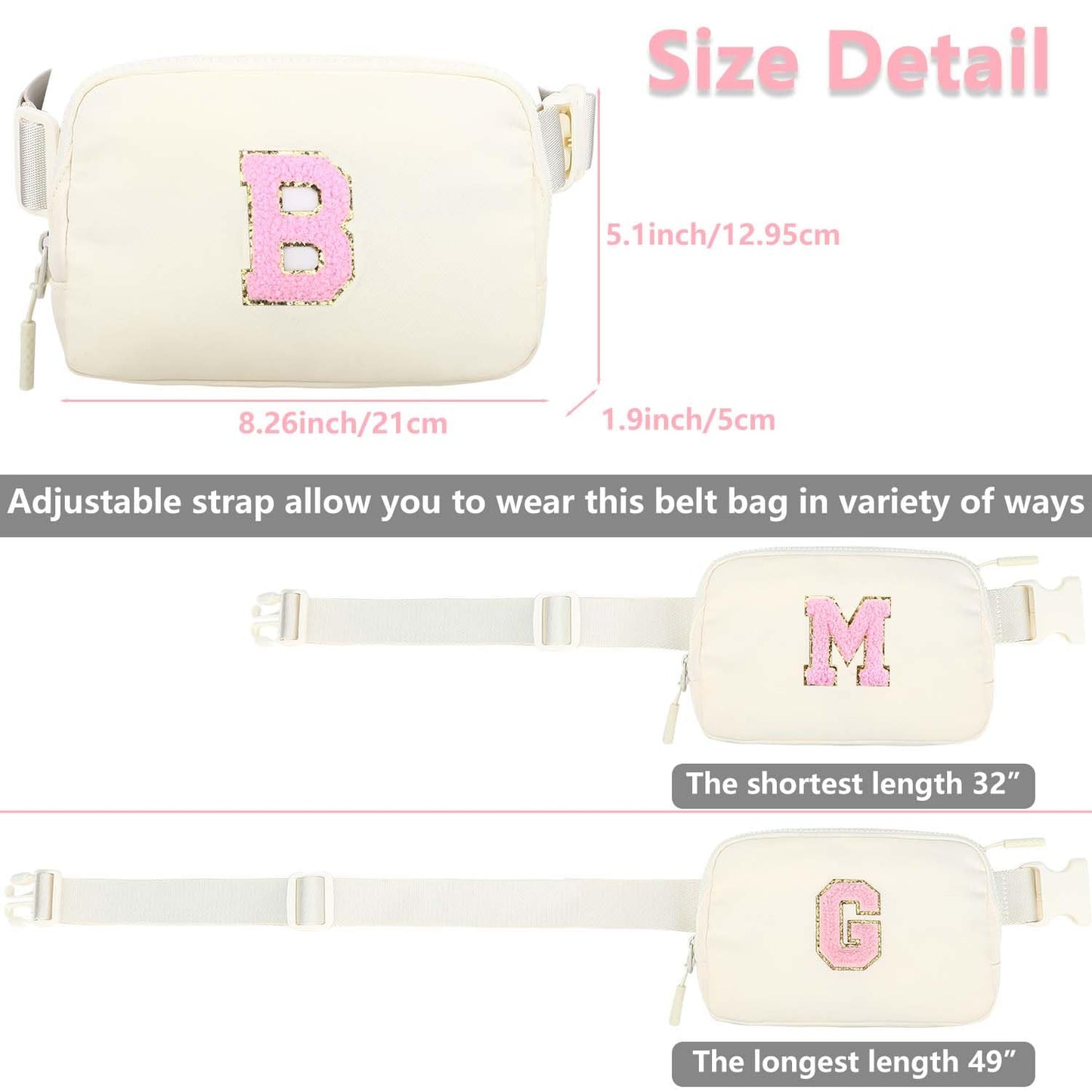 Kejea Riñonera Cruzada para Niñas y Mujeres, 8 a 12 Años, Regalos de Cumpleaños, Paquete de Cintura Pequeña, Beige Sucio