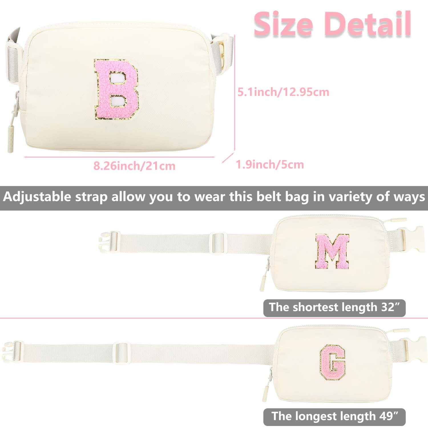 Kejea Riñonera Cruzada para Niñas y Mujeres, 8 a 12 Años, Regalos de Cumpleaños, Paquete de Cintura Pequeña, Beige Sucio