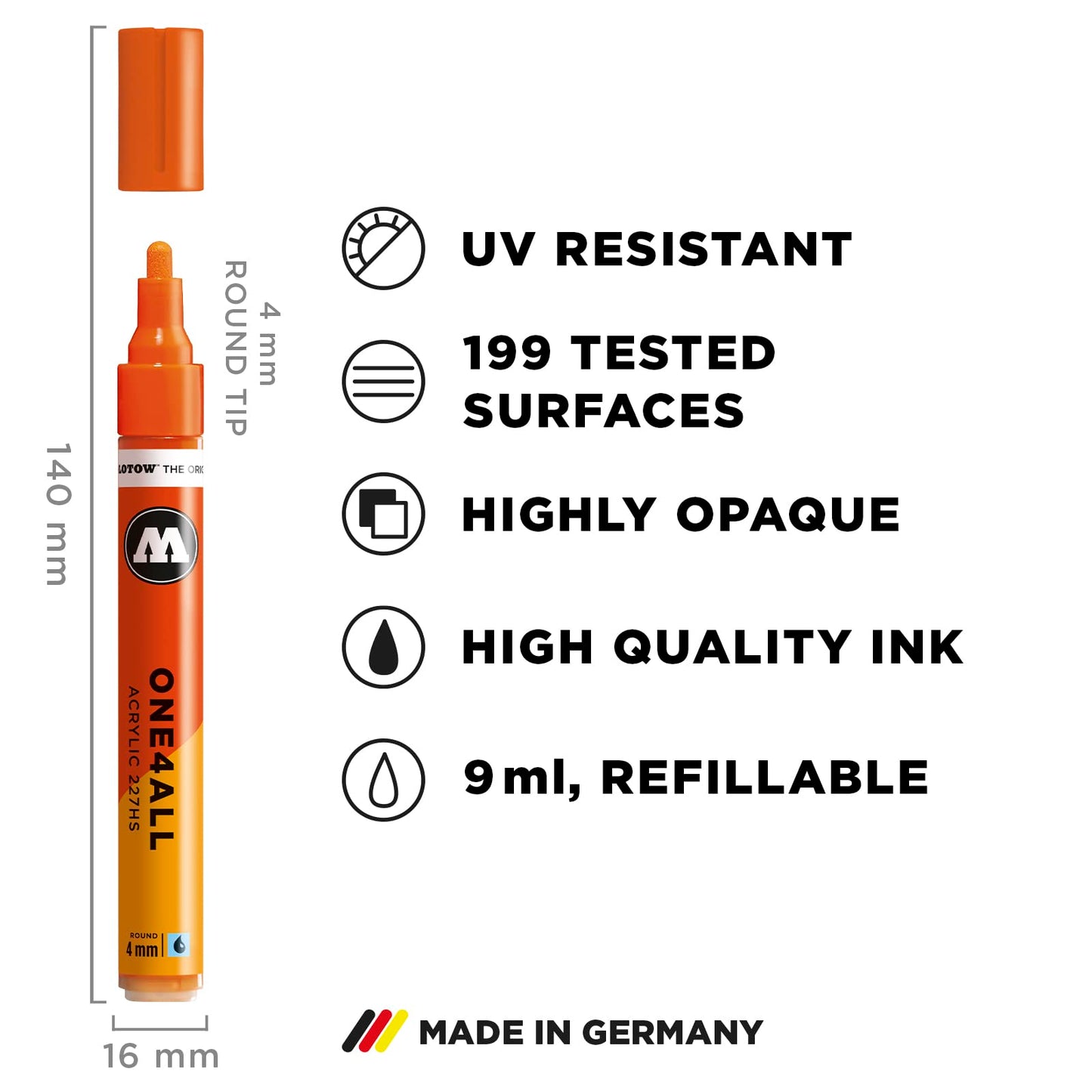Molotow 200153 Set con 12 Marcadores 227Hs 4 Mm, Main-Kit I # 153