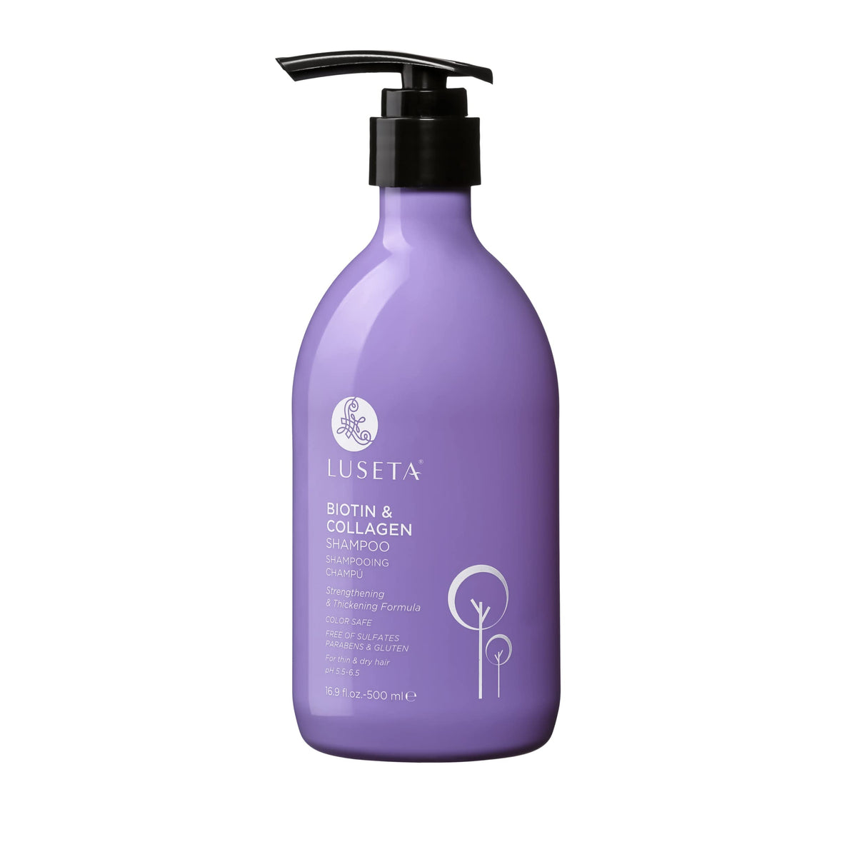 Shampoo Luseta Biotin Collagen Engrosador para Crecimiento Rápido del Cabello y Pérdida con Aceite de Argán, Sin Sulfatos