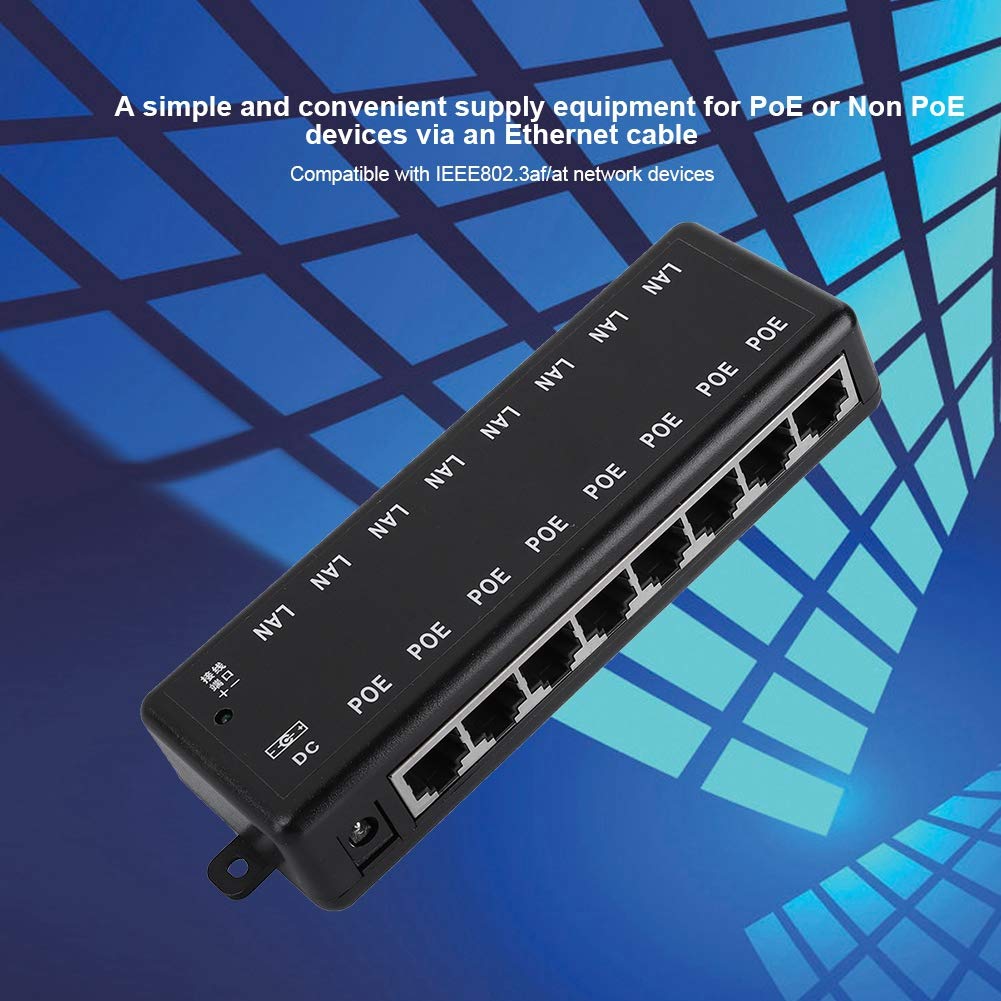 Adaptador POE, 8 Interfaces Adaptador POE Pasivo Alimentación a Través de Ethernet Módulo de Fuente de Alimentación POE Inyector (dc12v-48v)