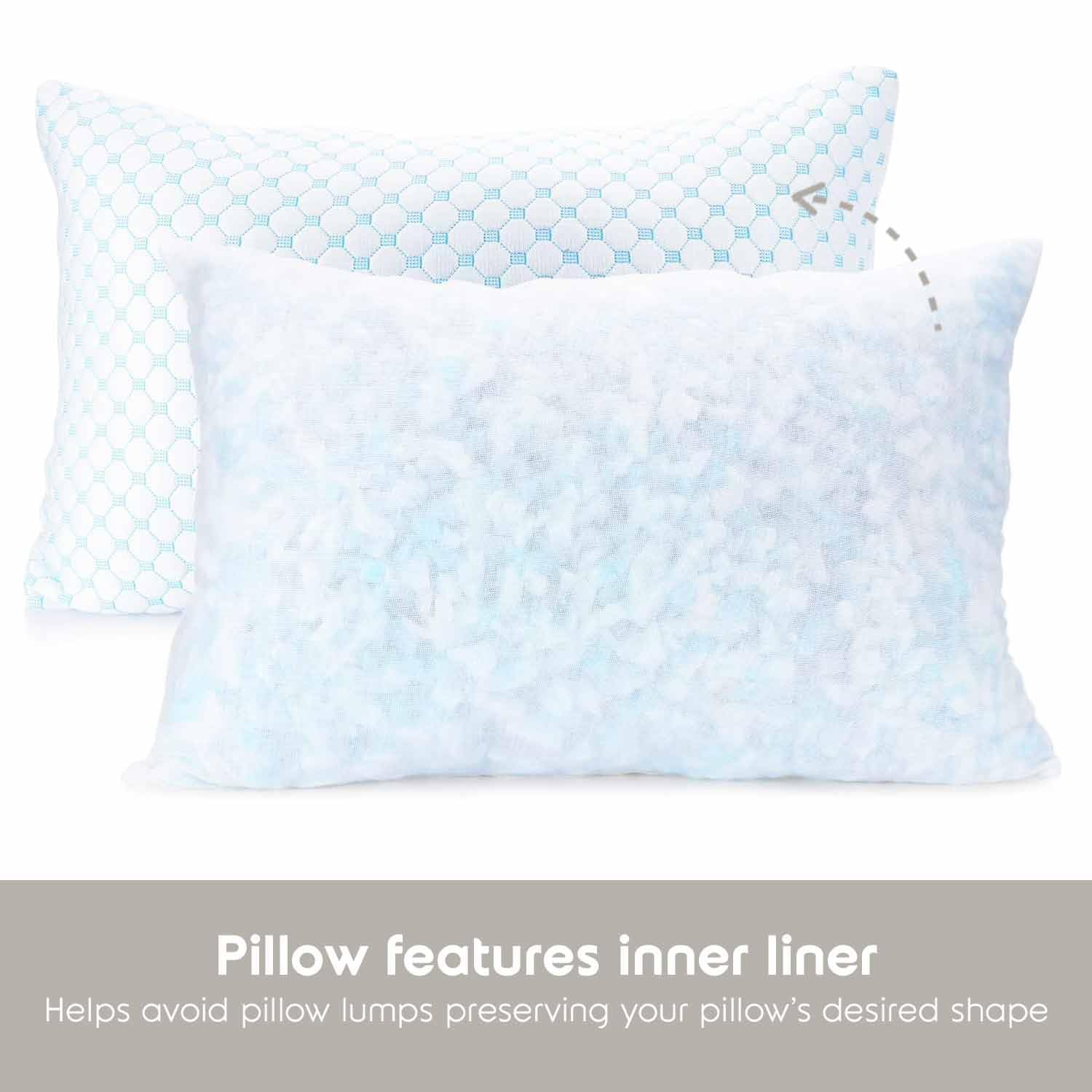 Almohada Nestl Bedding Beige con Reducción de Calor y Humedad en Espuma de Gel y Rayón Ajustable y Lavable