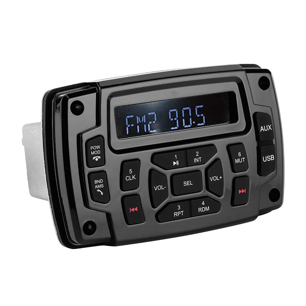 Radio Estéreo Marina, Bluetooth FM AM Receptor Estéreo Marino Reproductor de MP3, IP66 Receptor de Barco de 12v Impermeable/Resistente a la Intemperie con LCD Digital, Receptor Centro Multimedia
