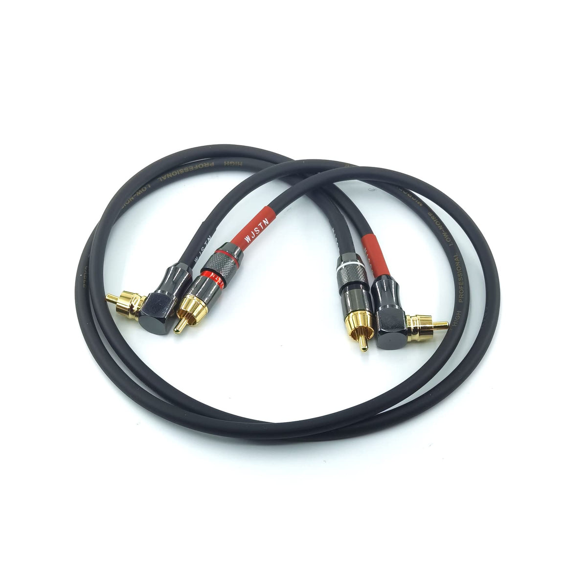 Cable de Subwoofer WJSTN-055 RCA Ángulo Recto 90 Grados para Cine en Casa y Sistemas de Alta Fidelidad