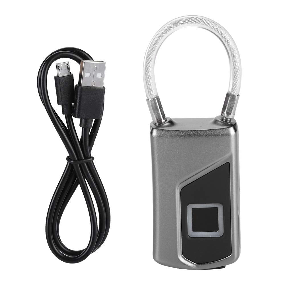 Candado Huella Digital, candado Inteligente biométrico Inteligente Candado de inducción Huella Digital con batería Recargable Candado antirrobo para Maleta, Mochila, Gimnasio, Bicicleta, etc.