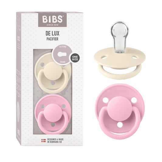 Bibs The Lux Chupones De Silicon 0-3 Años 2 Pza Ivory/Baby Pink