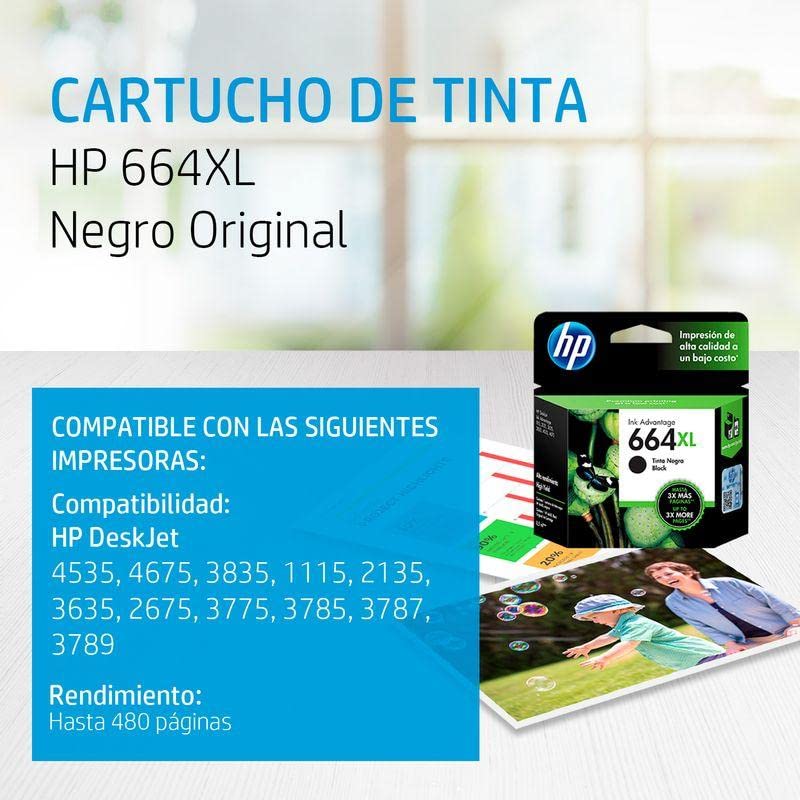 Tinta HP 664 XL Negro Tricolor