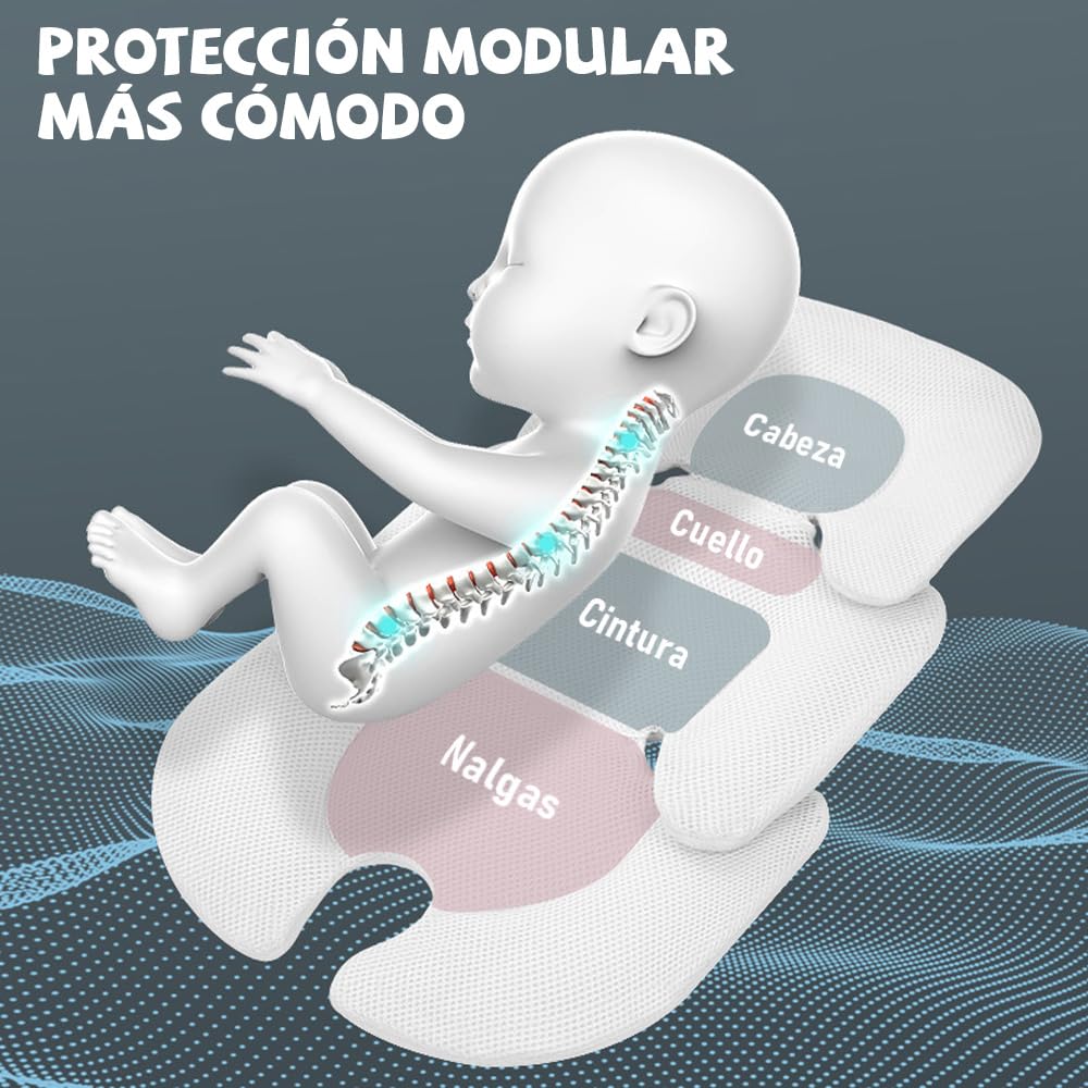 Reductor de silla de bebé, Cojín para Coche de Bebé, Diseño de doble cara para todo Año, transpirable y absorbe Sudor, soporte cómodo, Mayoría de los portadores, asientos, cochecitos adecuados.(Negro）