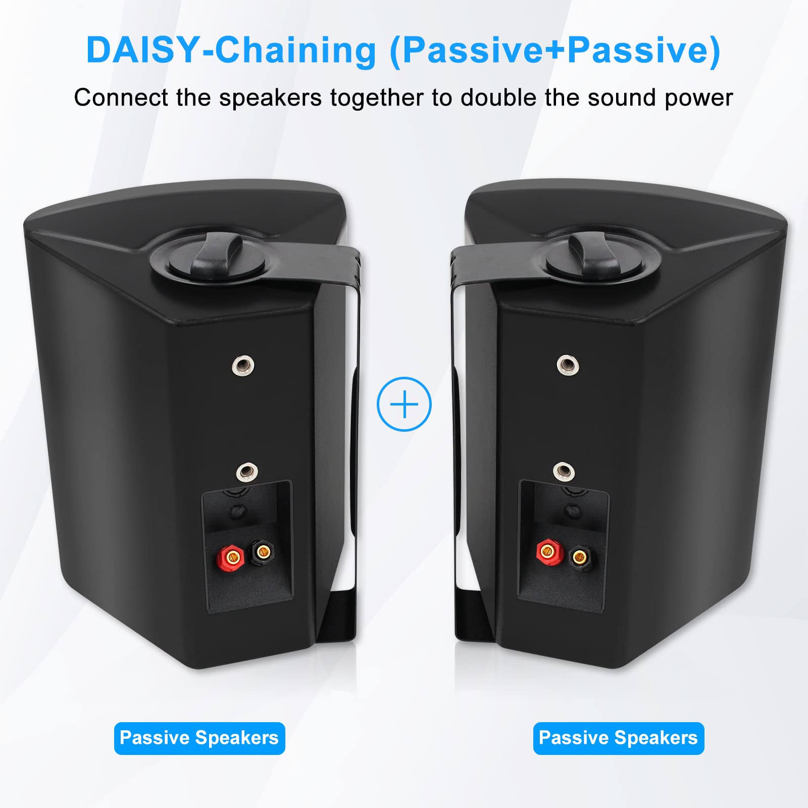 Herdio Bocinas para Exterior,6.5 Pulgadas 400W Altavoces para Exteriores, Resistente al Agua, Adecuado para el hogar, Patio, Terraza,Patio Trasero，Durabilidad en Todo Tipo de Clima (Negros)