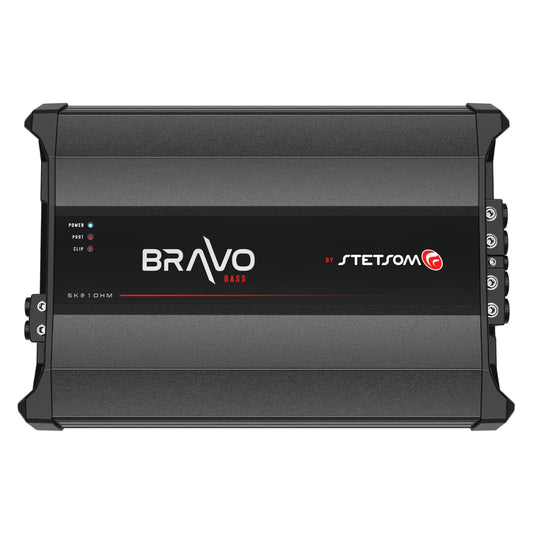 Amplificador de Audio Stetsom Bravo BASS 5000 Negro de 5000W RMS con Crossover y Refuerzo de Graves para Coche
