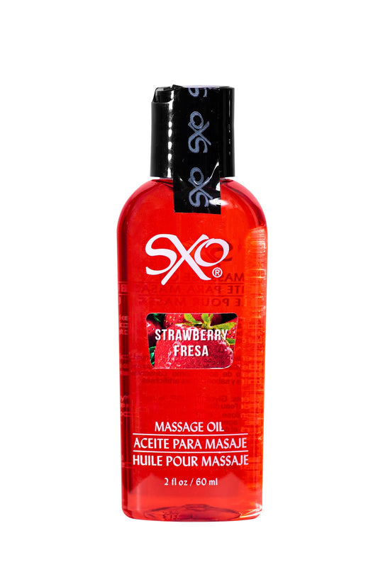 Aceite para Masaje SXO Fresa Térmico y Comestible 60 ml