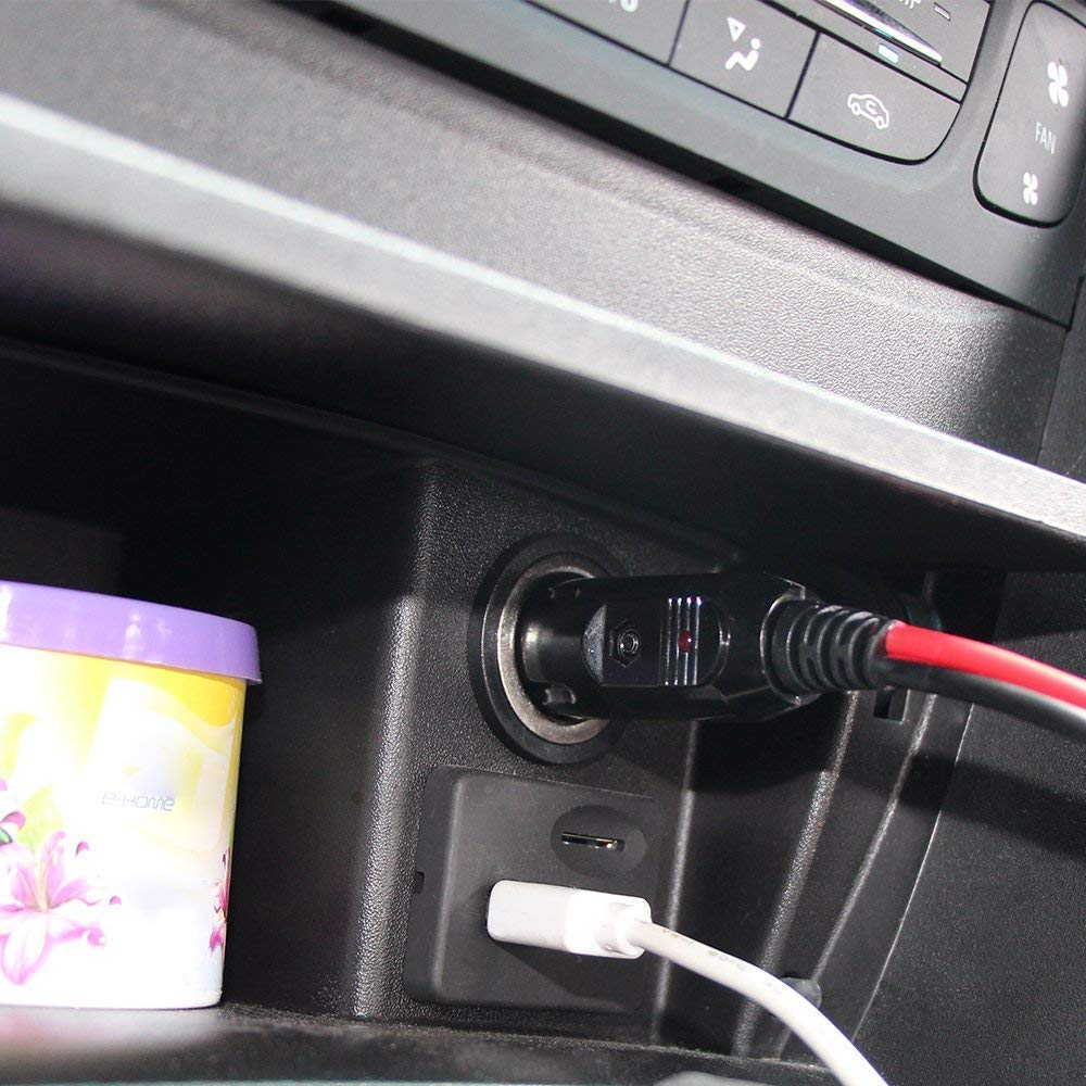 Enchufe de Repuesto Sparking Negro con Luz LED para Encendedor de Cigarrillos 12V y Cable Adaptador 24V para Automóvil
