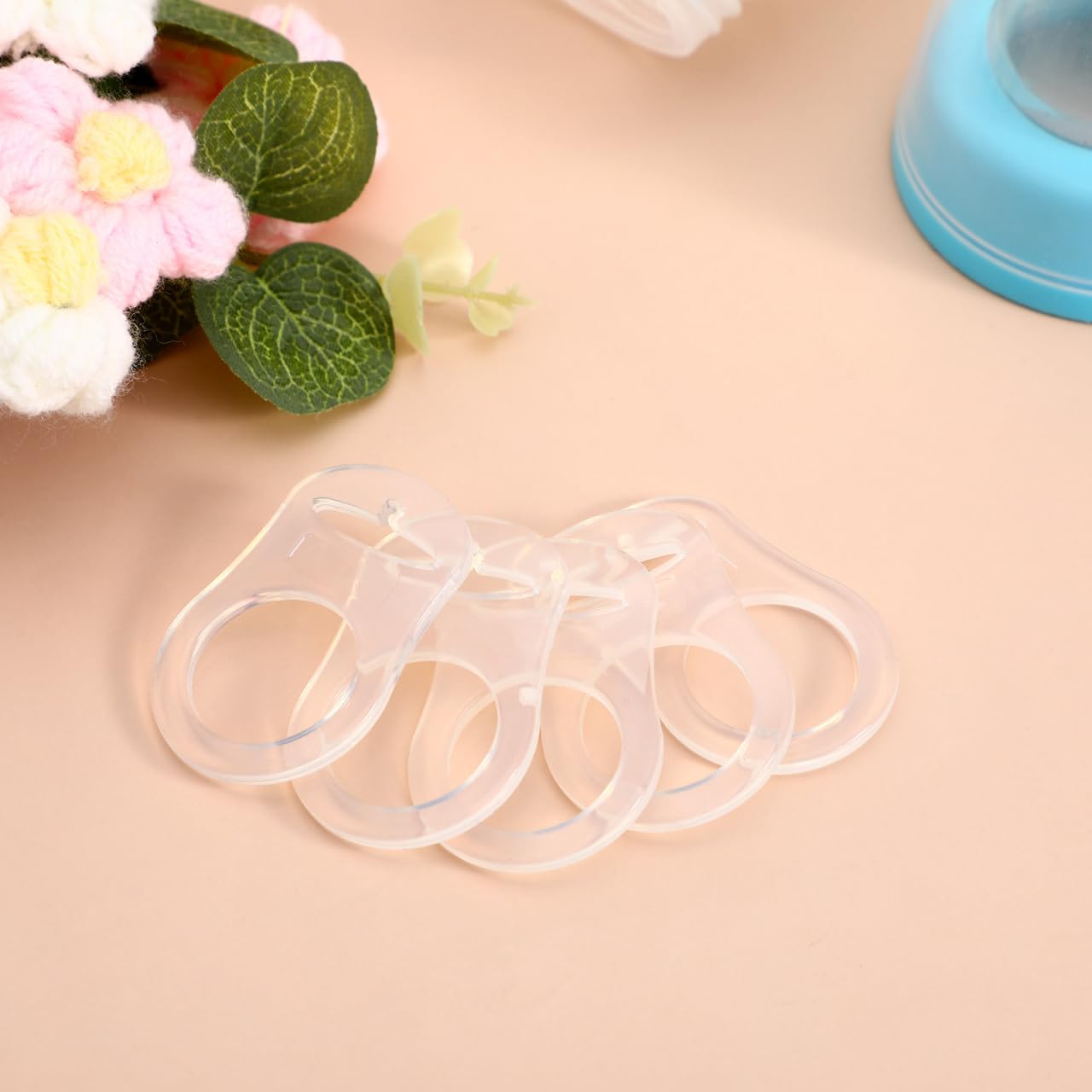 FENICAL - 10 anillos adaptadores de silicona para chupete y clip compatibles con MAM (suave y transparente)