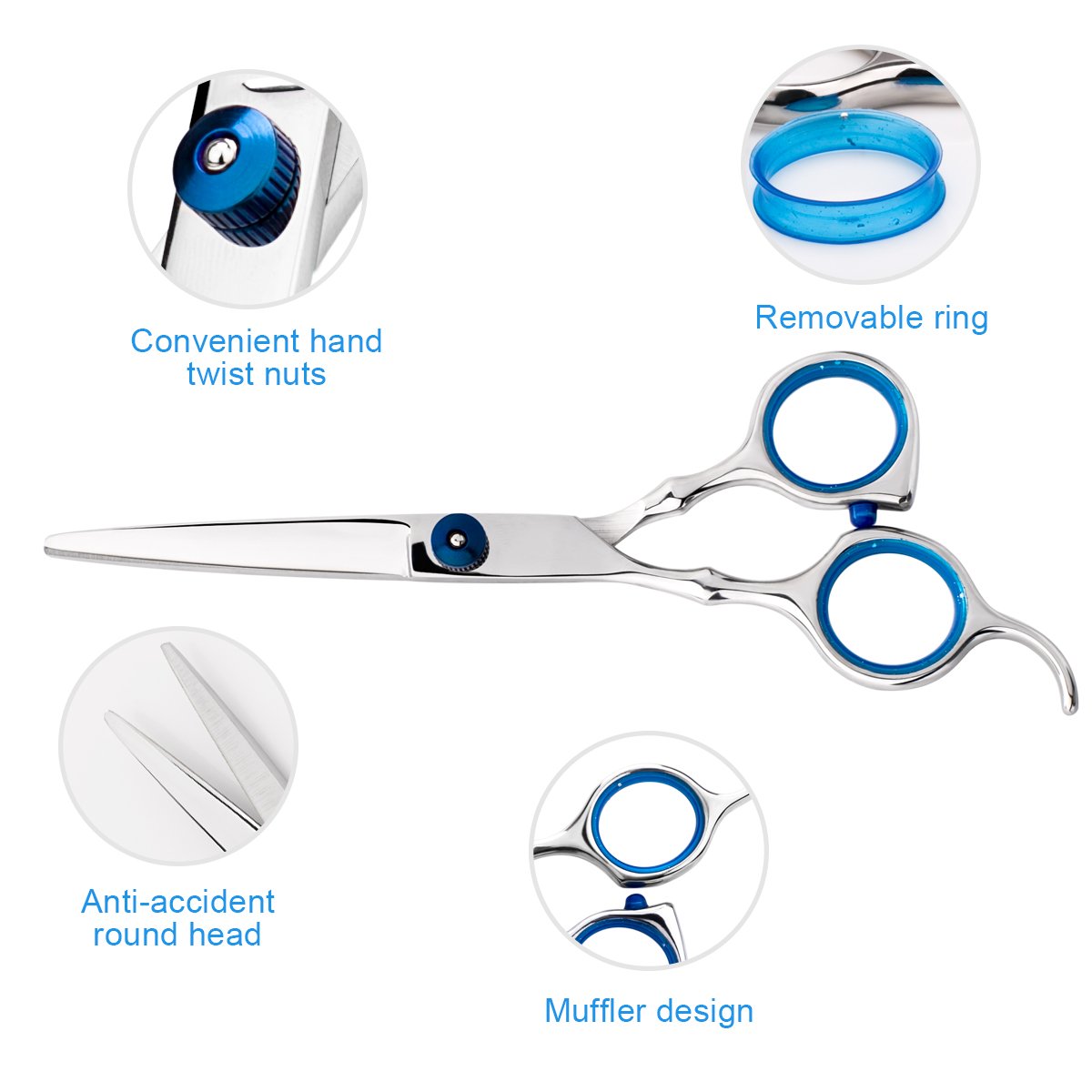 Professional Home Hair Cutting Kit - Quality Home Haircutting Scissors Barber/Salon/Home Thinning Shears Kit with Comb and Case for Men and Women